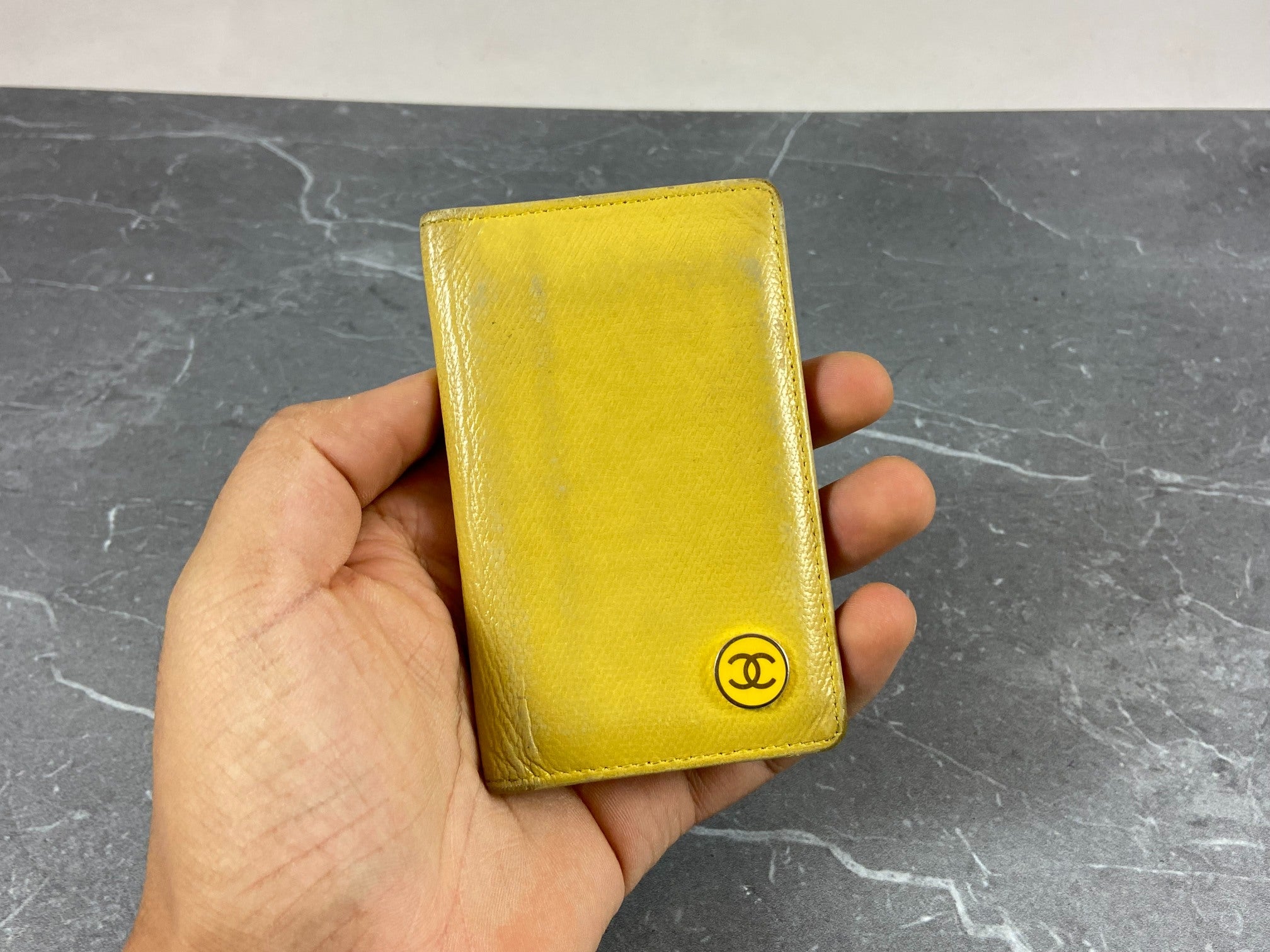 Chanel Bifold Card Case Black Leather