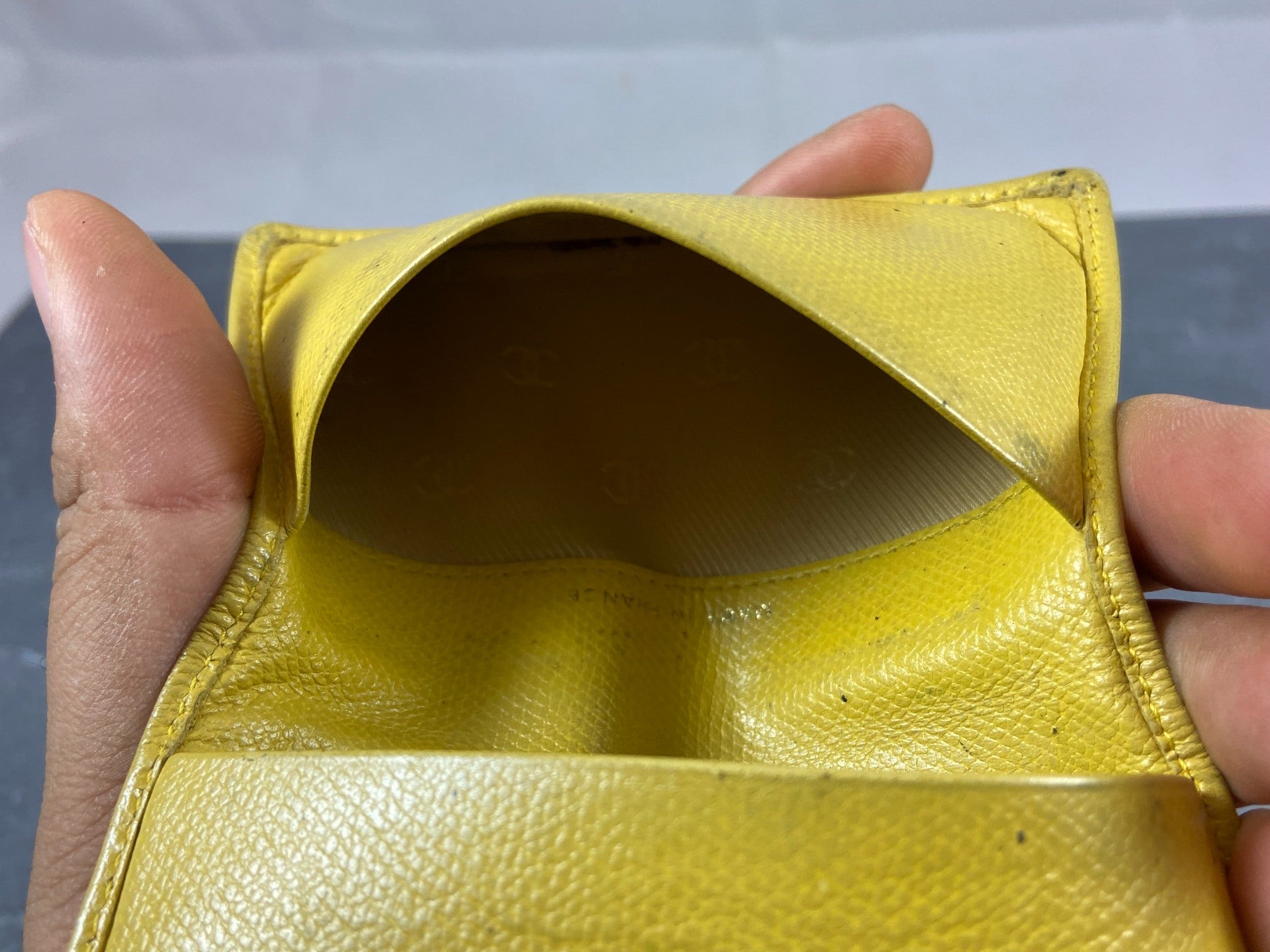 Chanel Bifold Card Case Black Leather