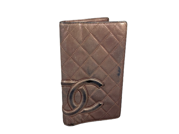 Chanel Cambon Long Bifold Wallet Rose Quilted Leather