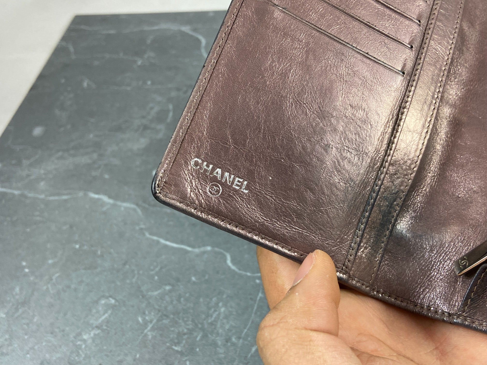 Chanel Cambon Long Bifold Wallet Rosé Quilted Leather