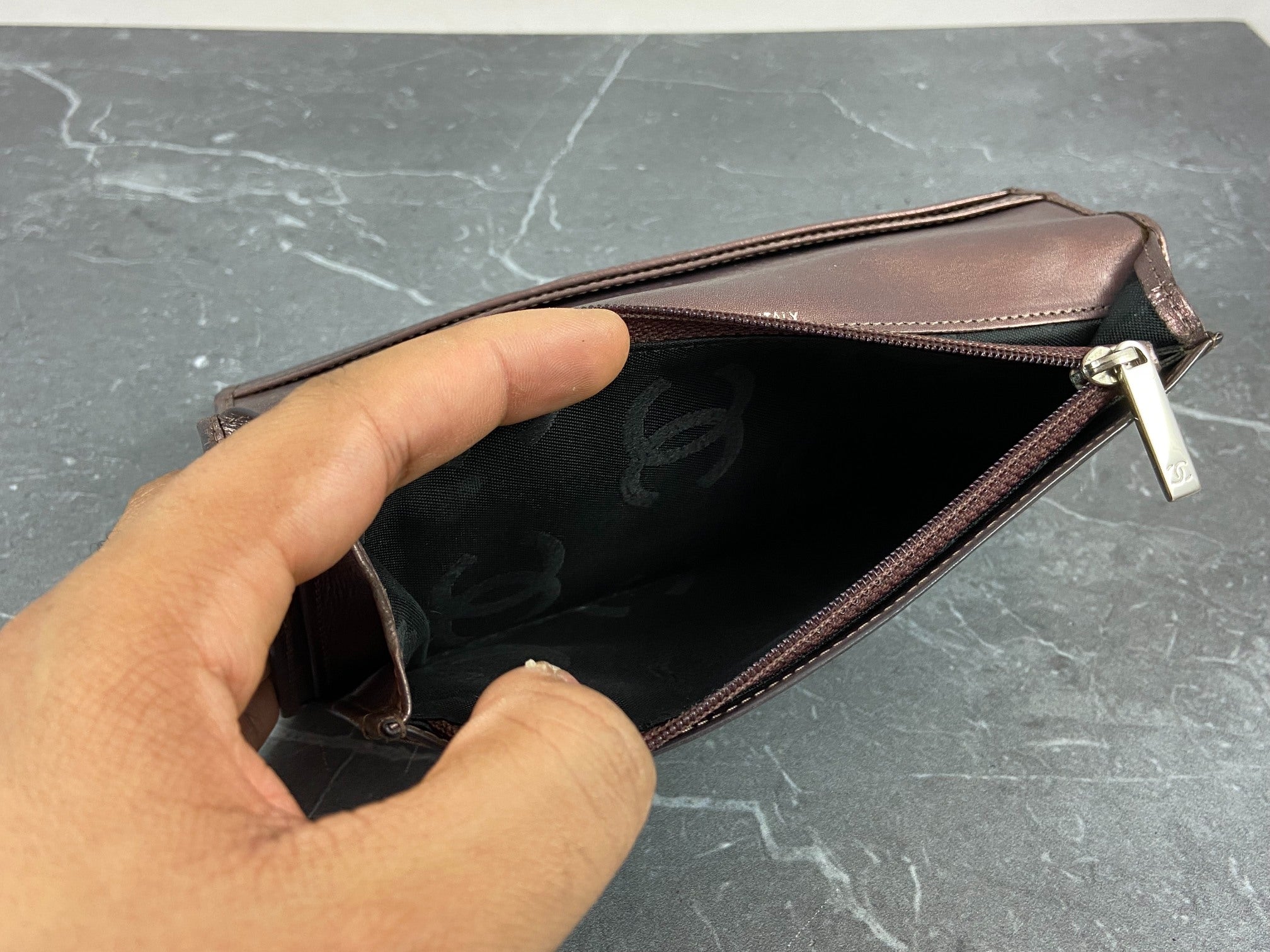 Chanel Cambon Long Bifold Wallet Rosé Quilted Leather