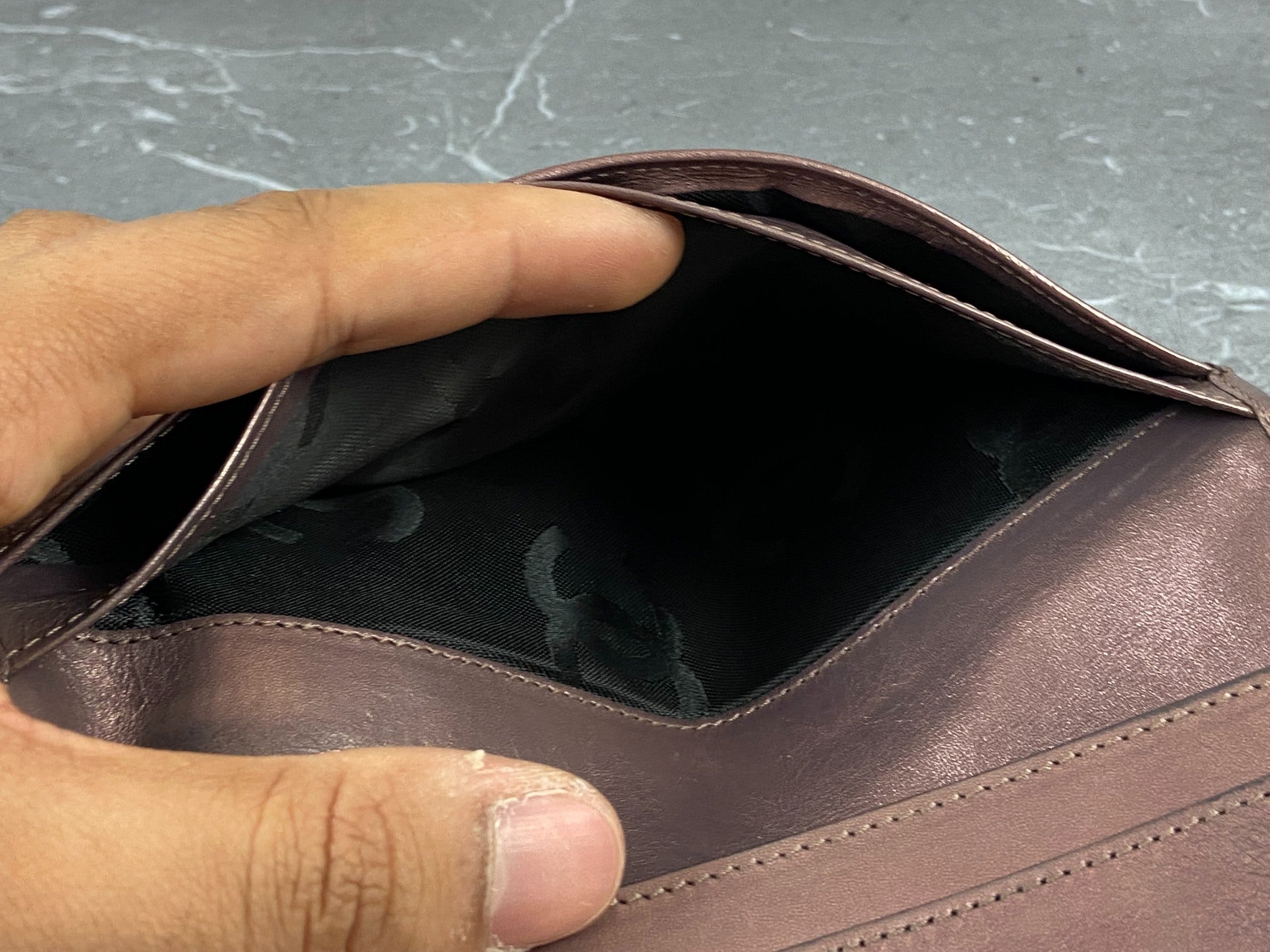 Chanel Cambon Long Bifold Wallet Rosé Quilted Leather