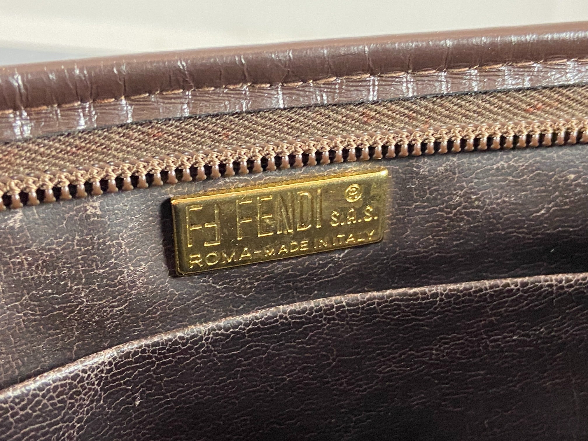 Fendi Cosmetic Pouch Tabacco Brown Zucca Monogram