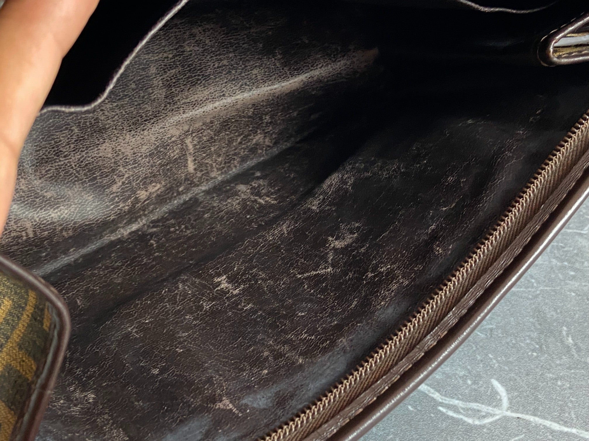 Fendi Cosmetic Pouch Tabacco Brown Zucca Monogram