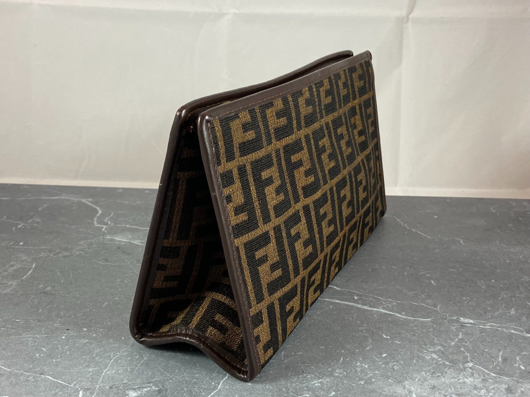 Fendi Cosmetic Pouch Tabacco Brown Zucca Monogram