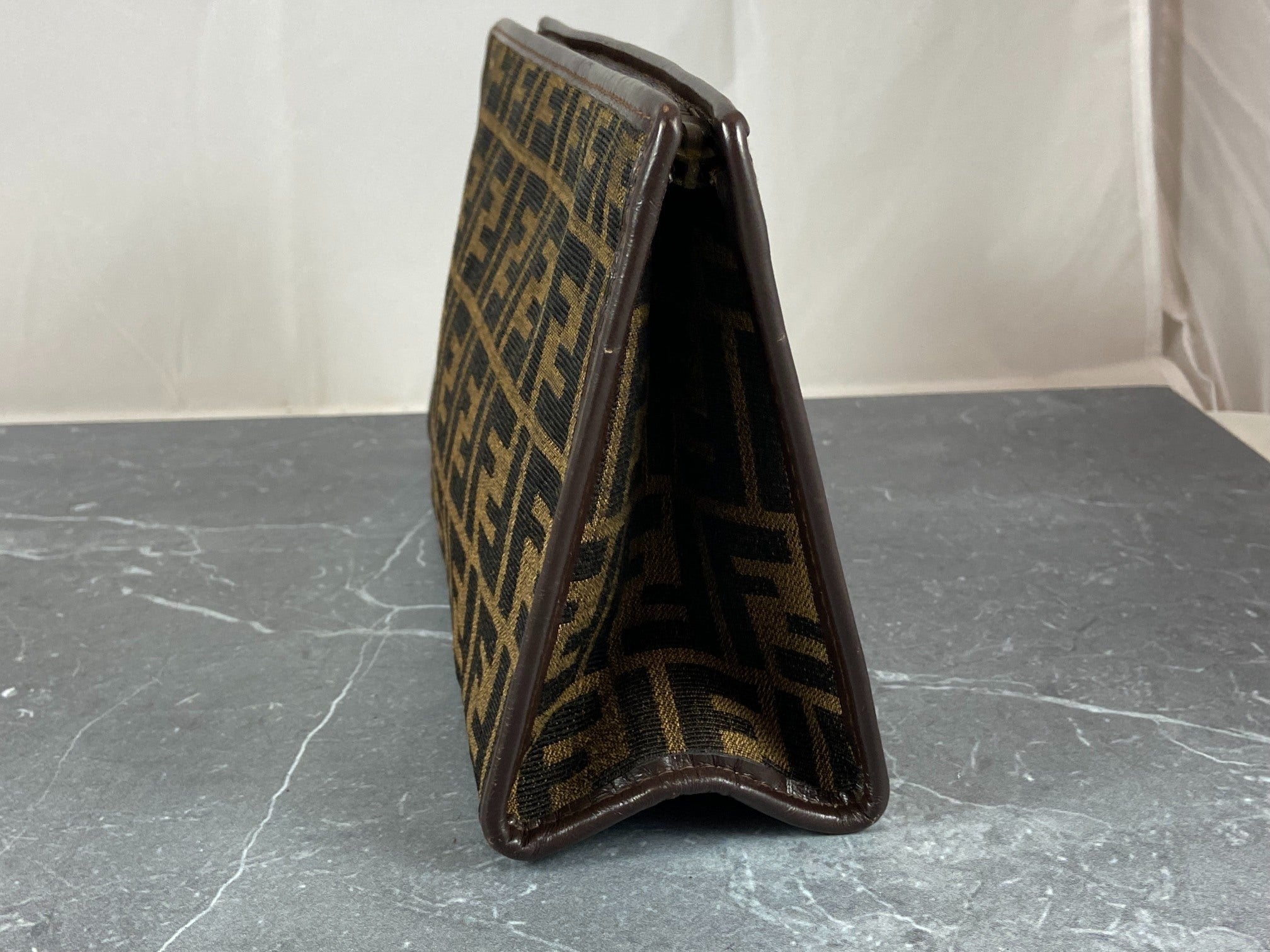 Fendi Cosmetic Pouch Tabacco Brown Zucca Monogram