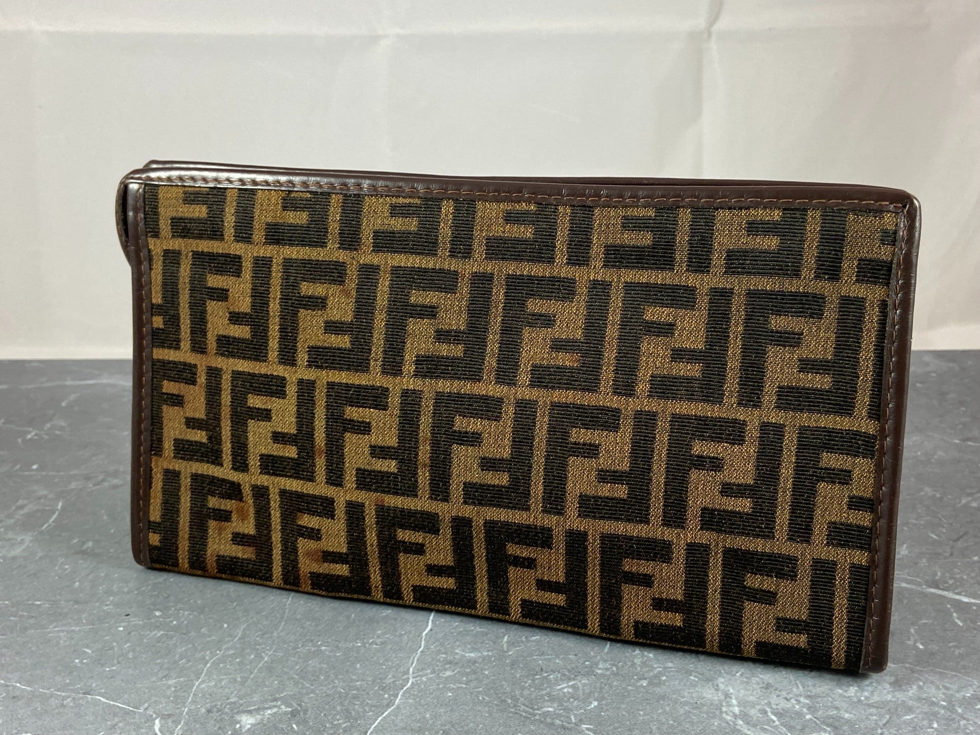 Fendi Cosmetic Pouch Tabacco Brown Zucca Monogram