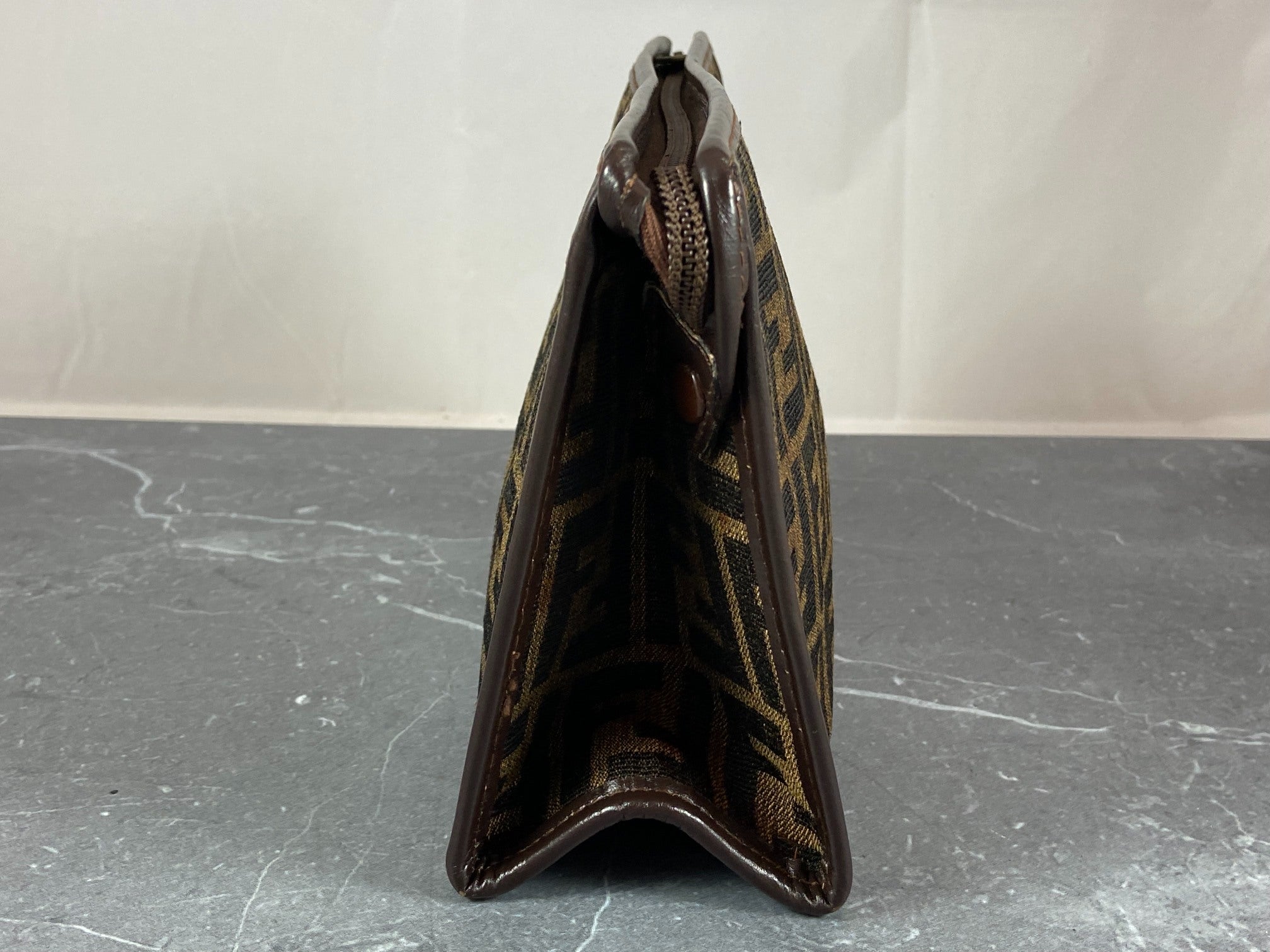 Fendi Cosmetic Pouch Tabacco Brown Zucca Monogram