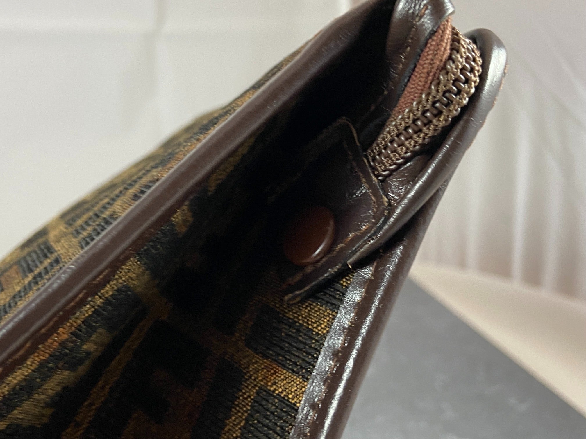 Fendi Cosmetic Pouch Tabacco Brown Zucca Monogram