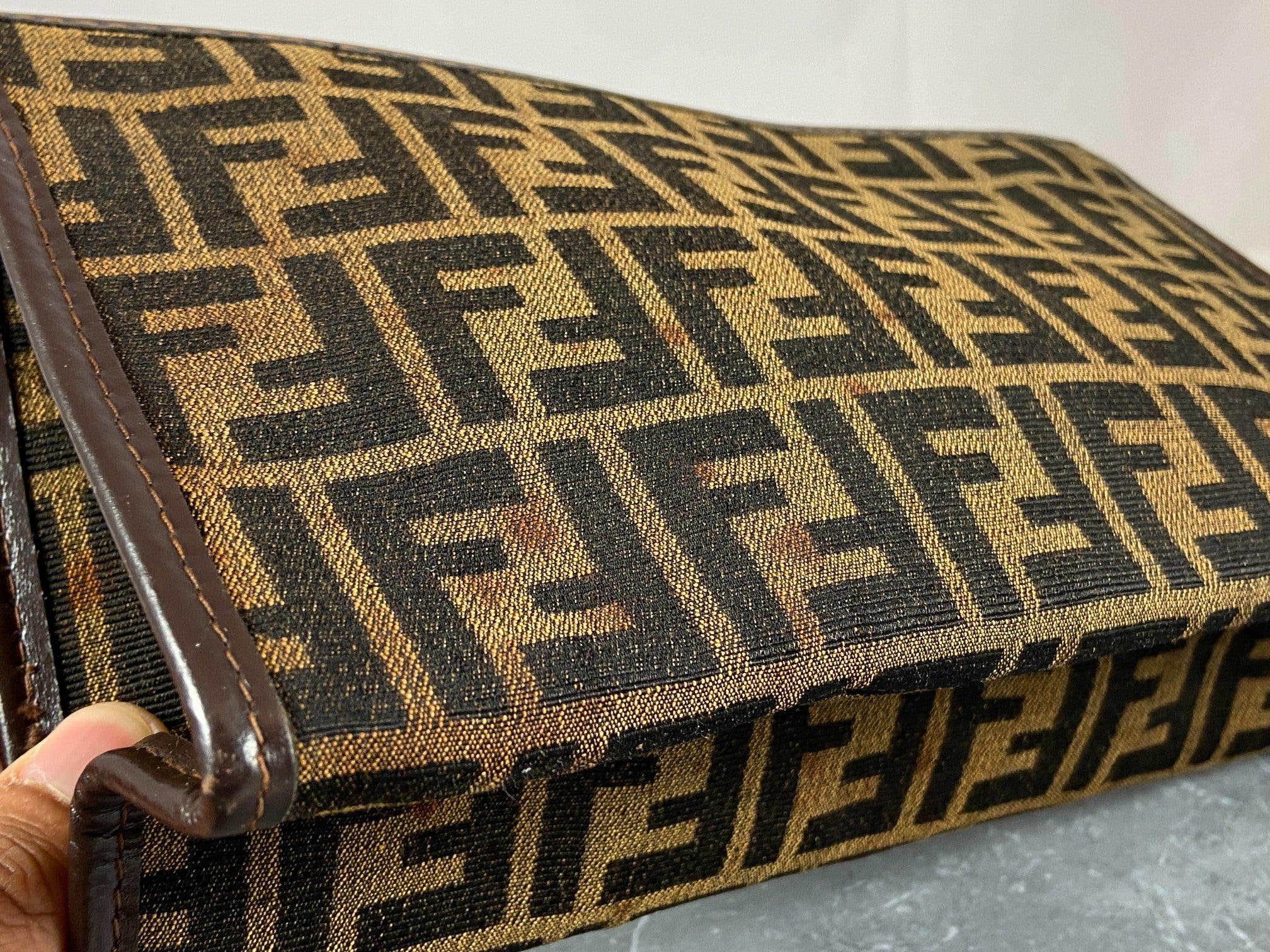 Fendi Cosmetic Pouch Tabacco Brown Zucca Monogram