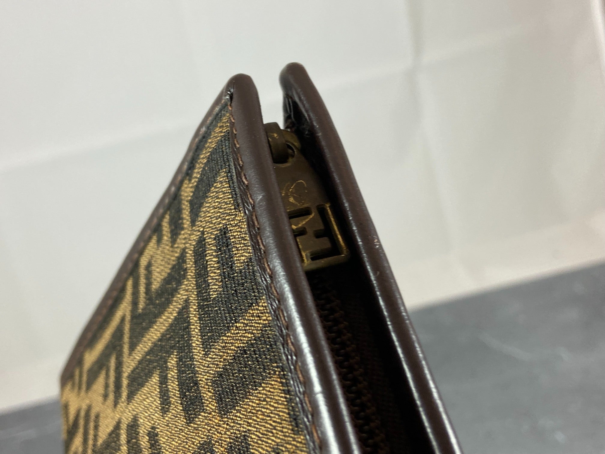 Fendi Cosmetic Pouch Tabacco Brown Zucca Monogram