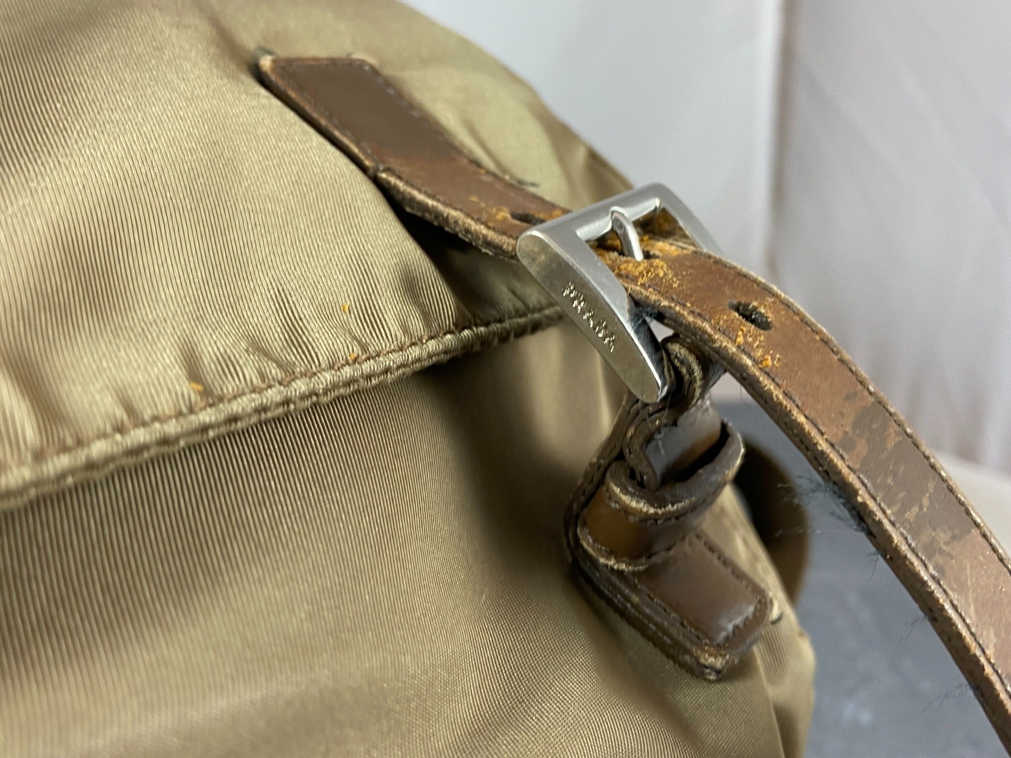 Prada Tessuto Nylon Shoulder / Messenger Bag Brown