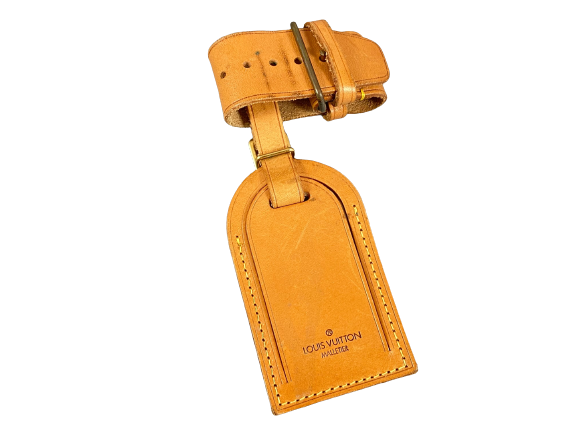 Louis Vuitton Luggage Tag & Handle Belt Beige Vachetta Leather