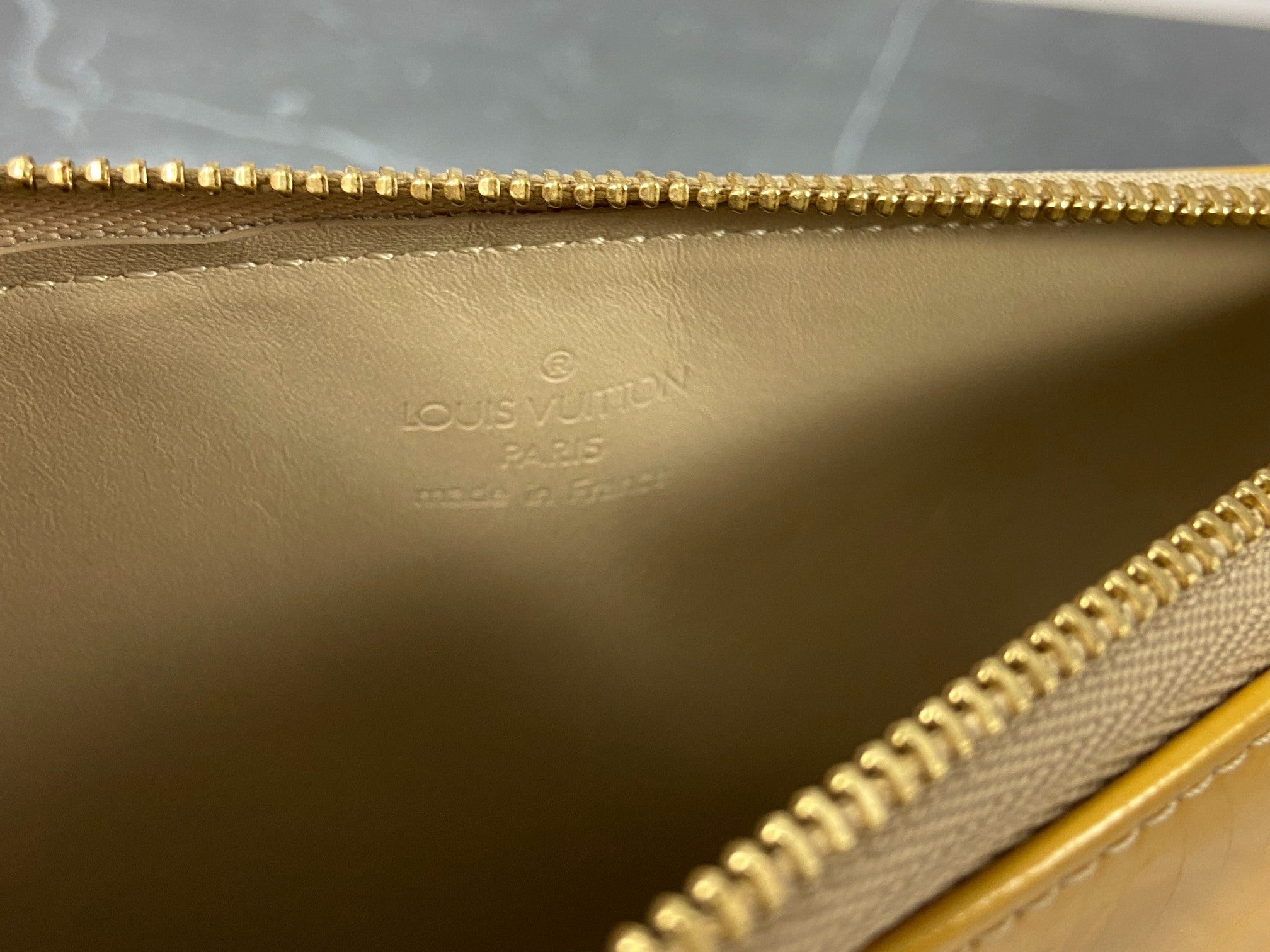 Louis Vuitton Pochette Lexington Yellow Vernis Monogram Leather