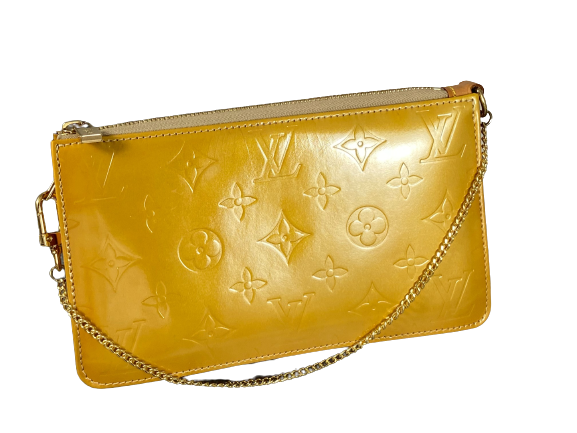 Louis Vuitton Pochette Lexington Yellow Vernis Monogram Leather