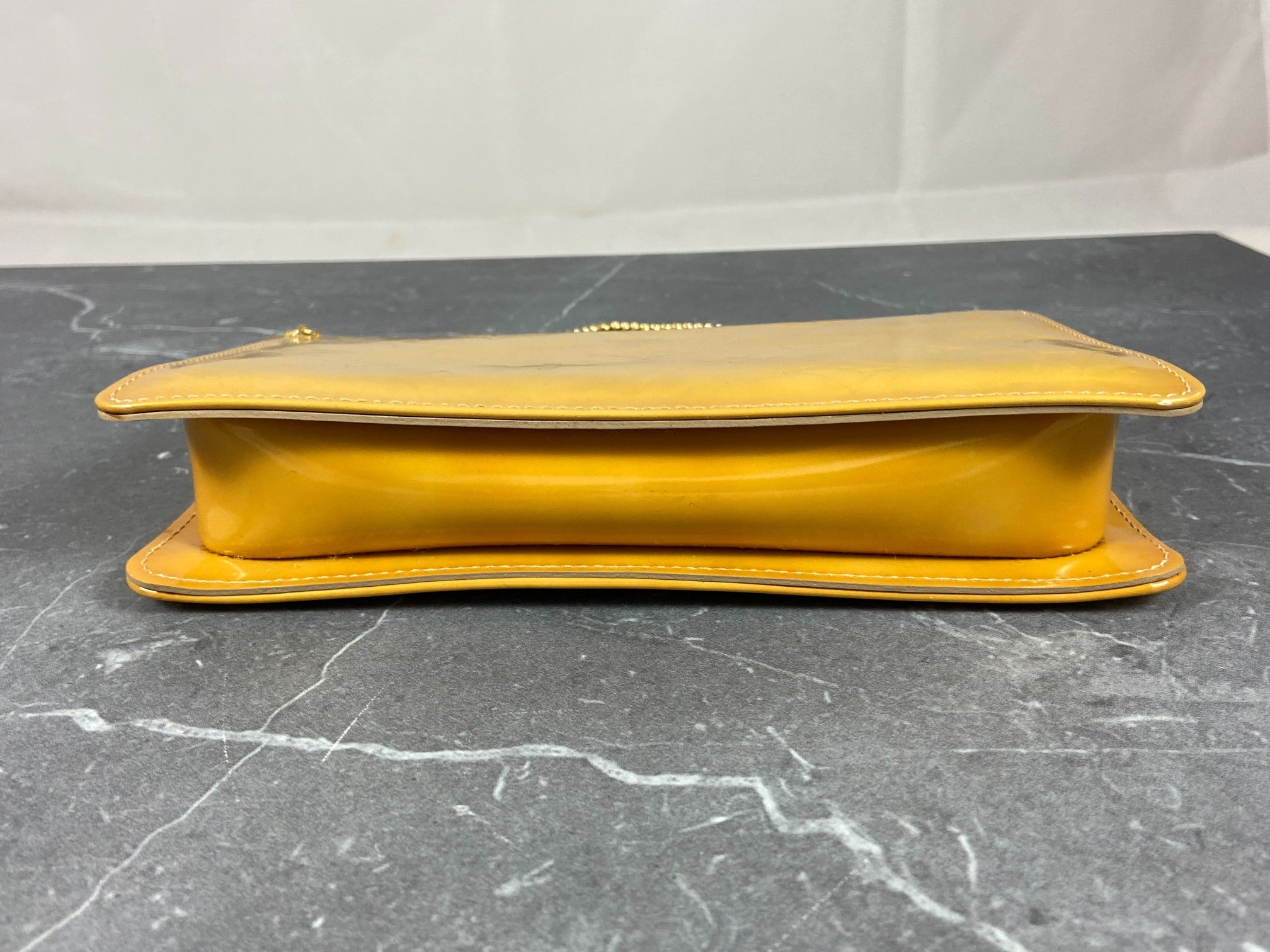 Louis Vuitton Pochette Lexington Yellow Vernis Monogram Leather