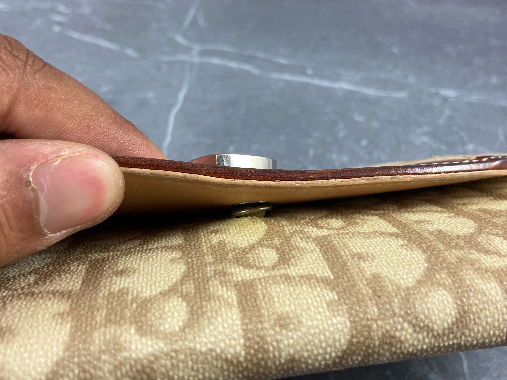 Christian Dior Heart Long Wallet beige Trotter Monogram