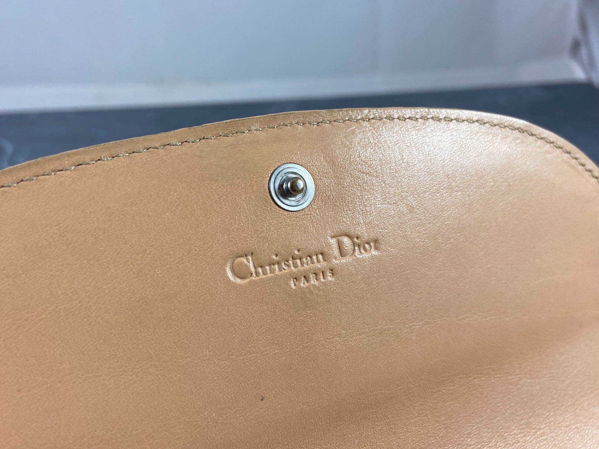 Christian Dior Heart Long Wallet beige Trotter Monogram