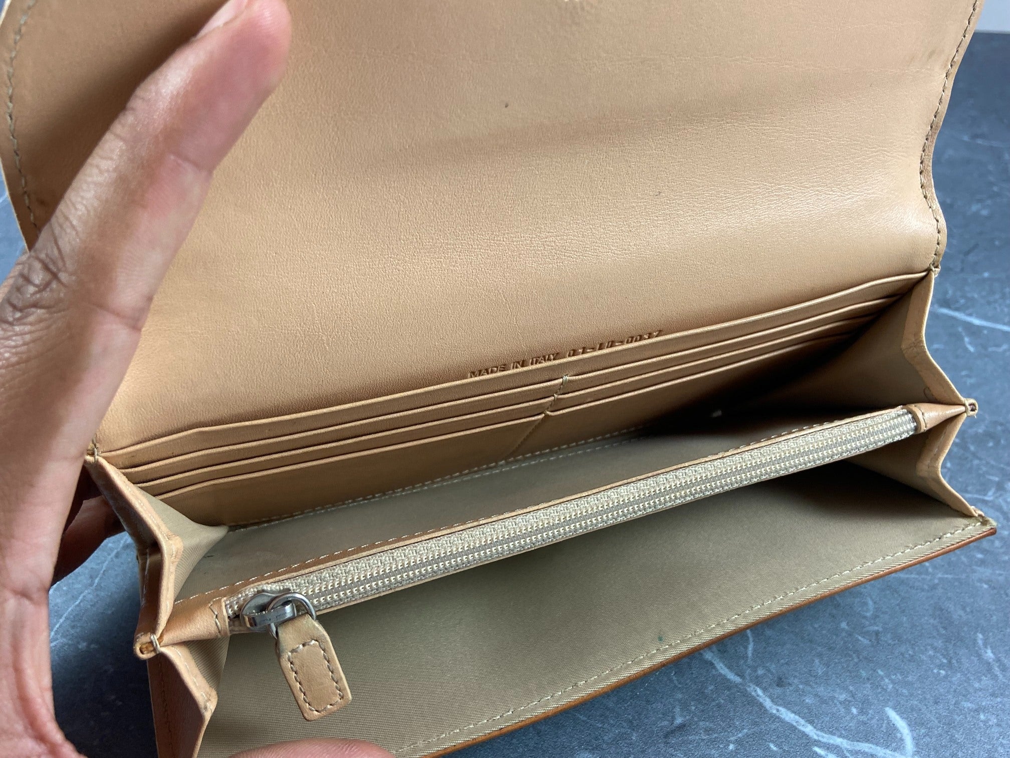 Christian Dior Heart Long Wallet beige Trotter Monogram