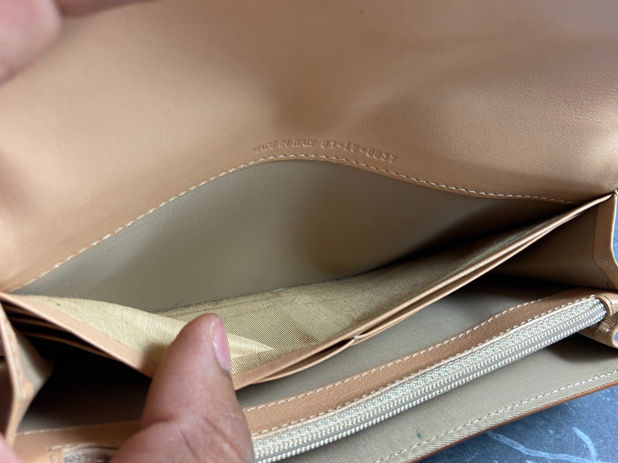 Christian Dior Heart Long Wallet beige Trotter Monogram