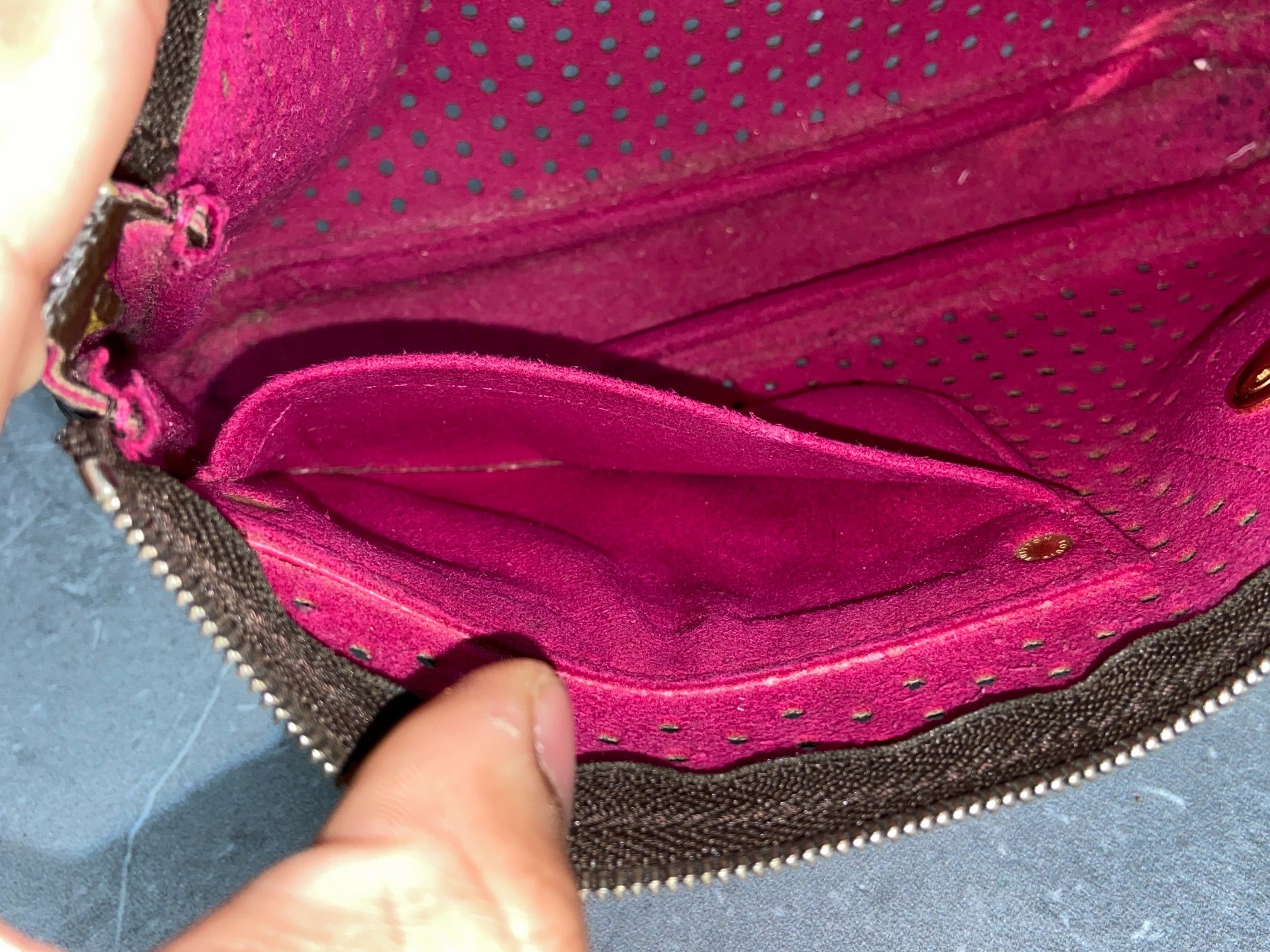 Louis Vuitton Perforated Pochette Accessoires Monogram Canvas Fuchsia