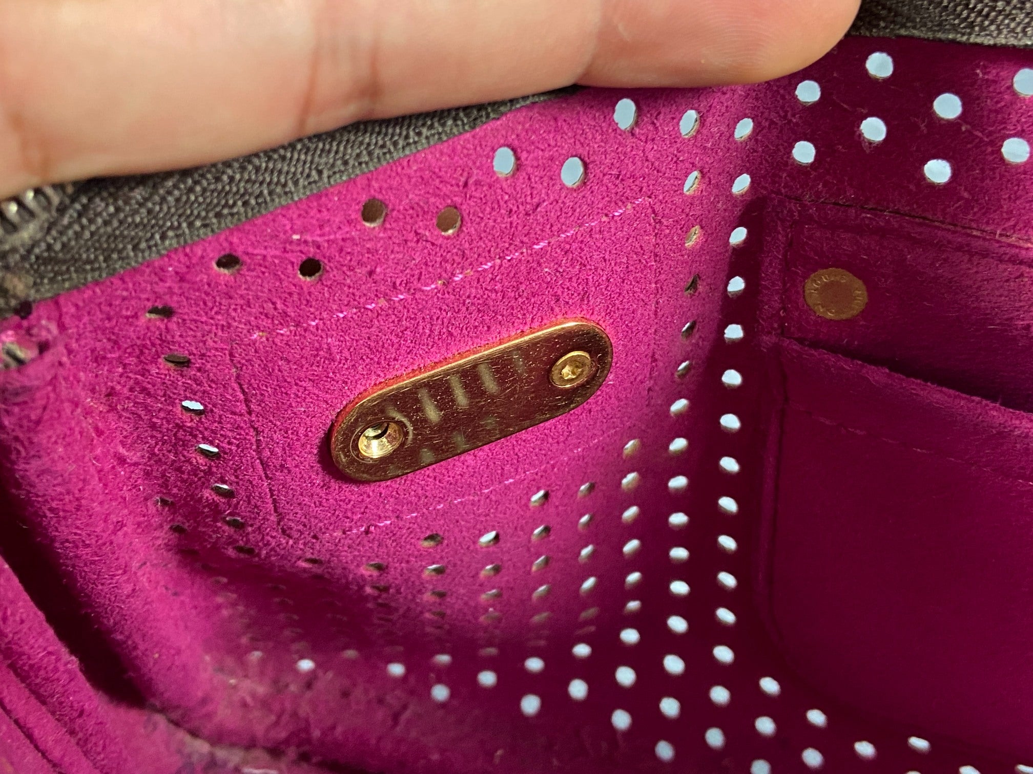 Louis Vuitton Perforated Pochette Accessoires Monogram Canvas Fuchsia