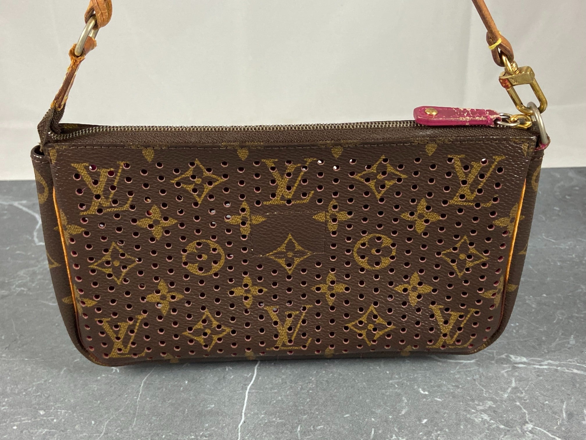 Louis Vuitton Perforated Pochette Accessoires Monogram Canvas Fuchsia