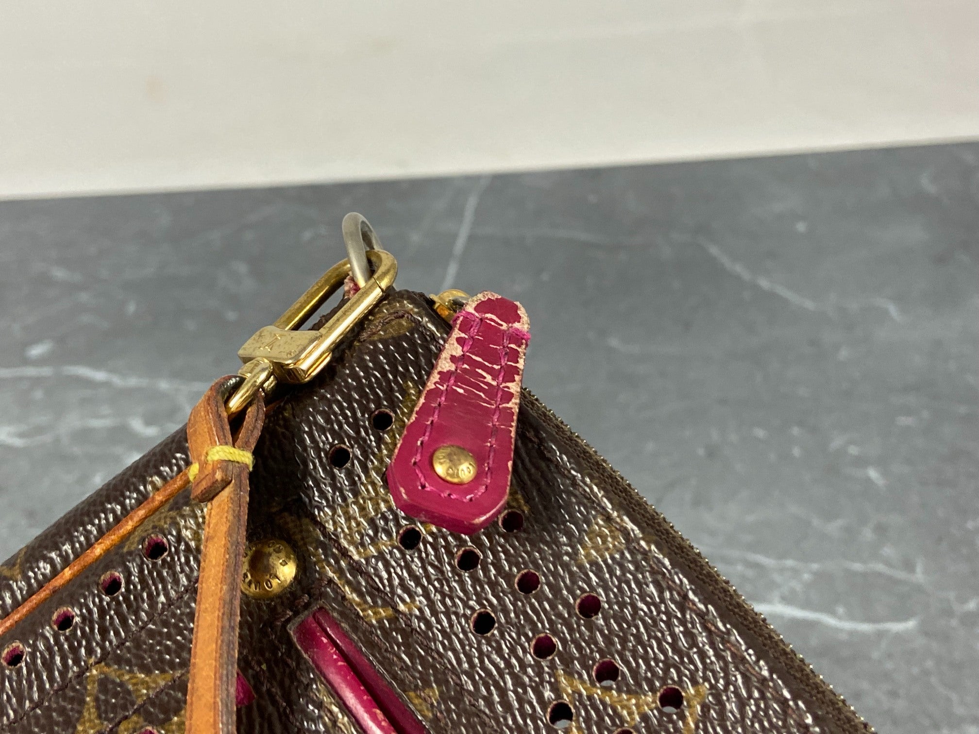 Louis Vuitton Perforated Pochette Accessoires Monogram Canvas Fuchsia