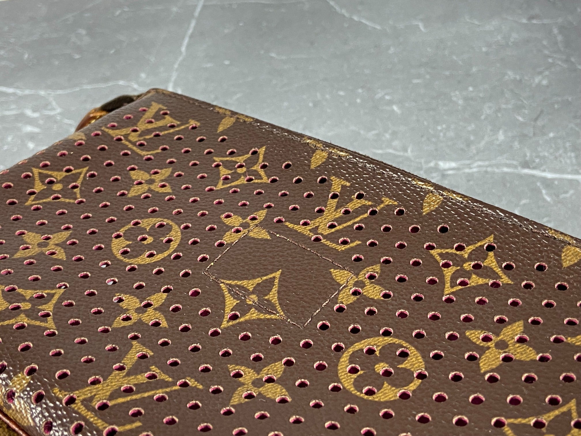 Louis Vuitton Perforated Pochette Accessoires Monogram Canvas Fuchsia