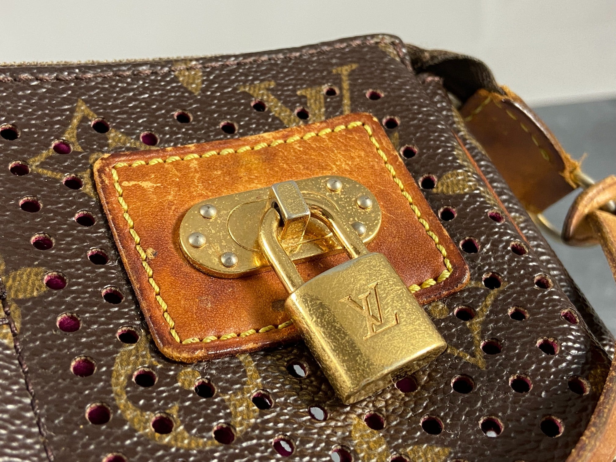Louis Vuitton Perforated Pochette Accessoires Monogram Canvas Fuchsia