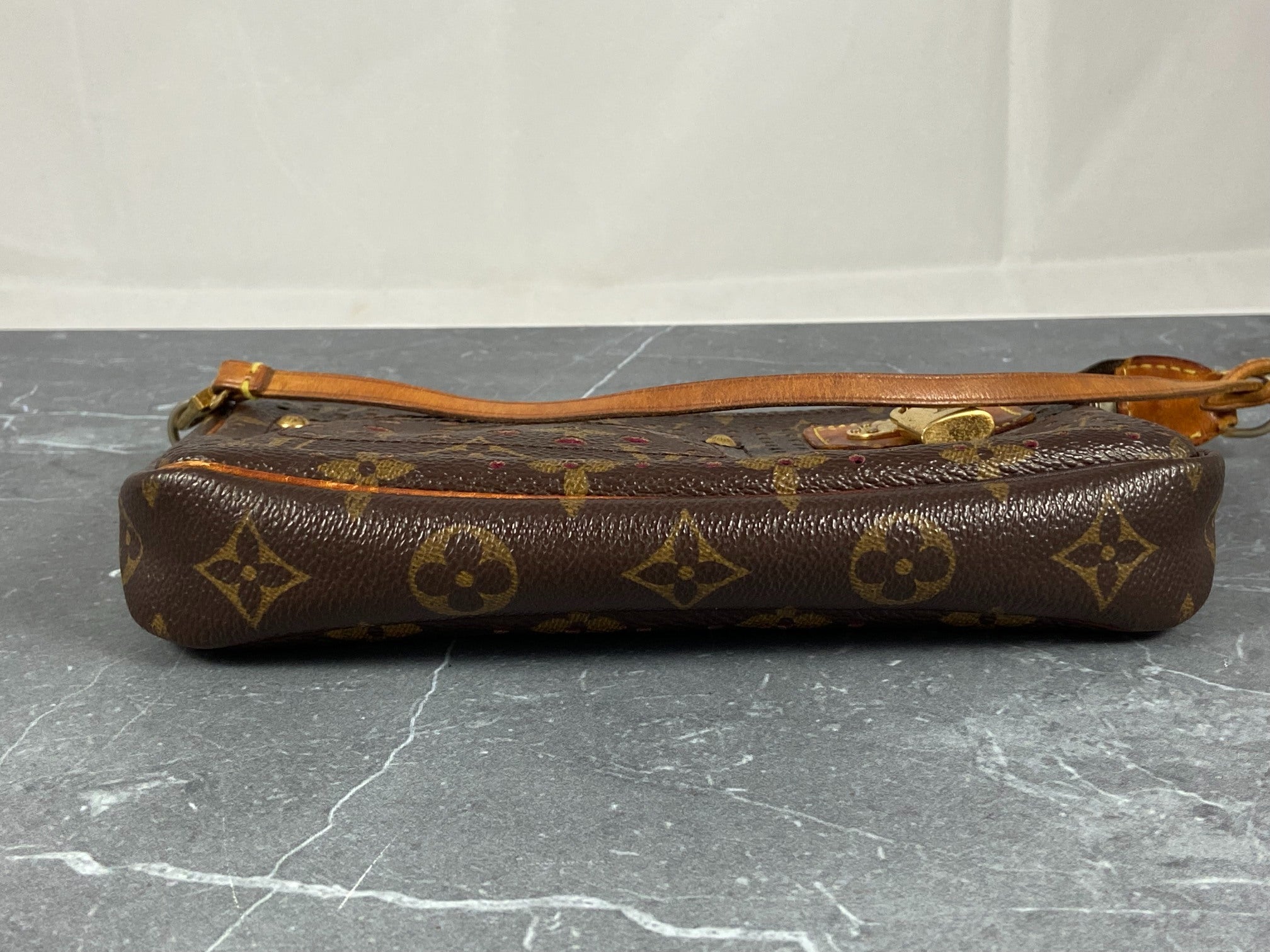 Louis Vuitton Perforated Pochette Accessoires Monogram Canvas Fuchsia