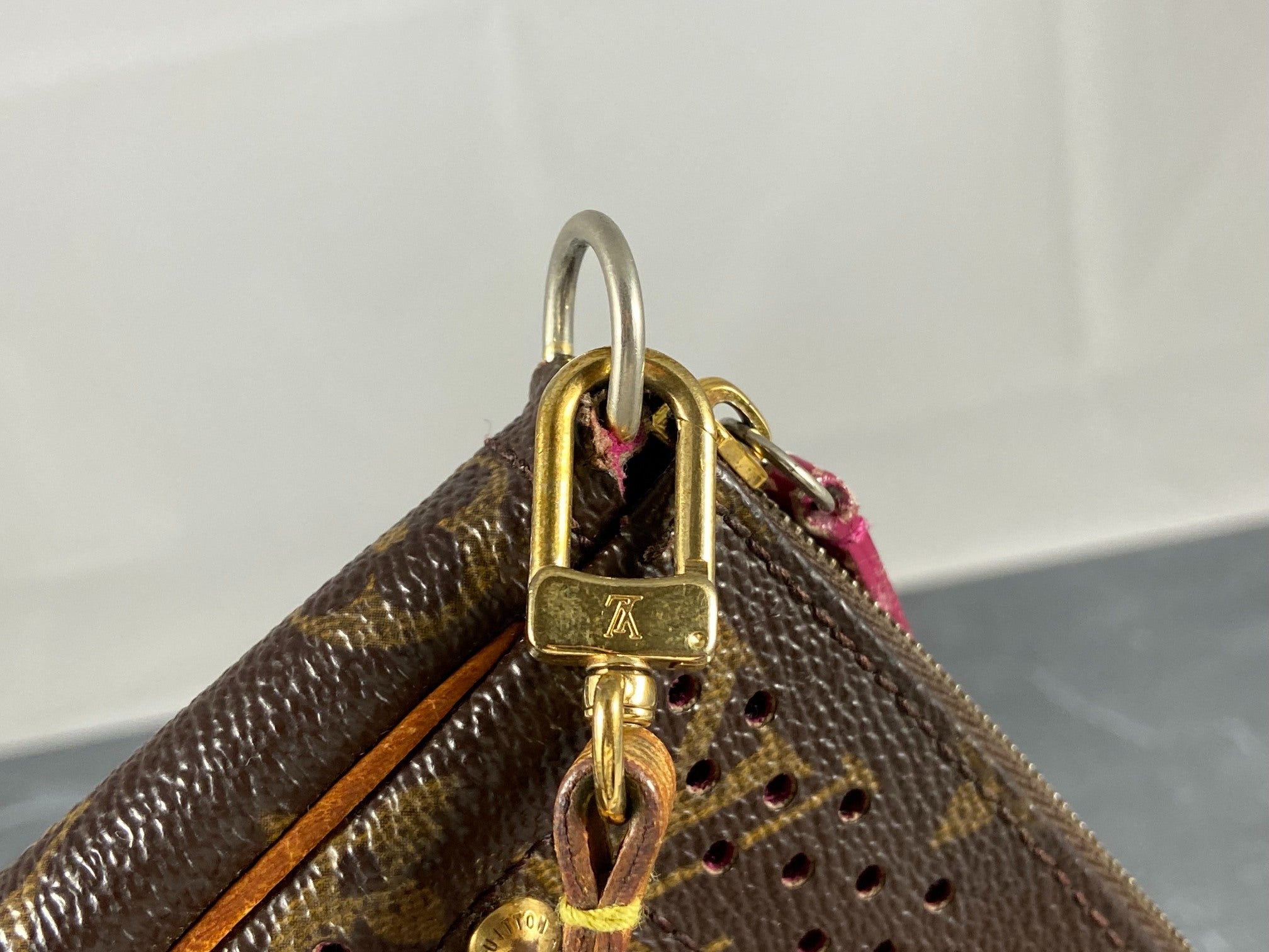 Louis Vuitton Perforated Pochette Accessoires Monogram Canvas Fuchsia