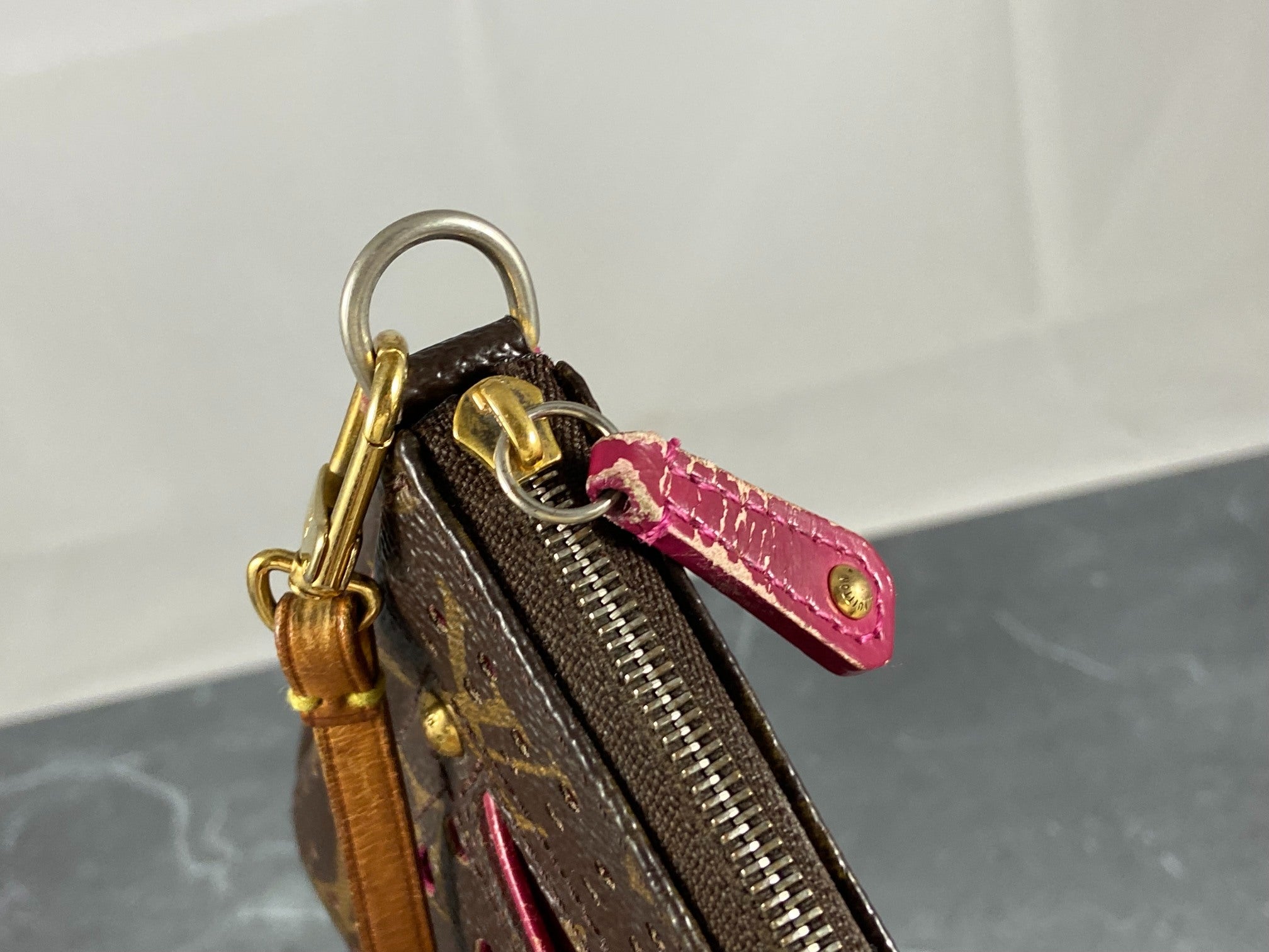 Louis Vuitton Perforated Pochette Accessoires Monogram Canvas Fuchsia
