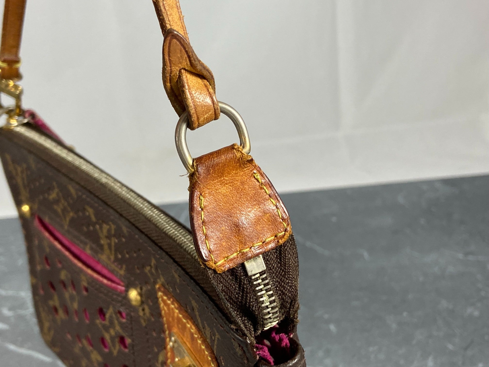 Louis Vuitton Perforated Pochette Accessoires Monogram Canvas Fuchsia