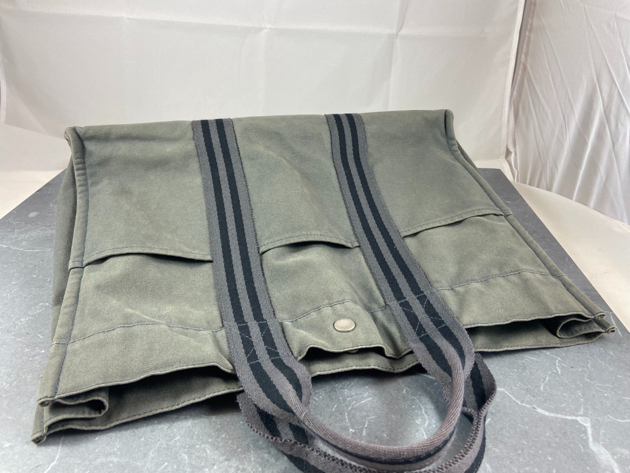 Hermès Fourre Tout MM Cotton Bag Grey