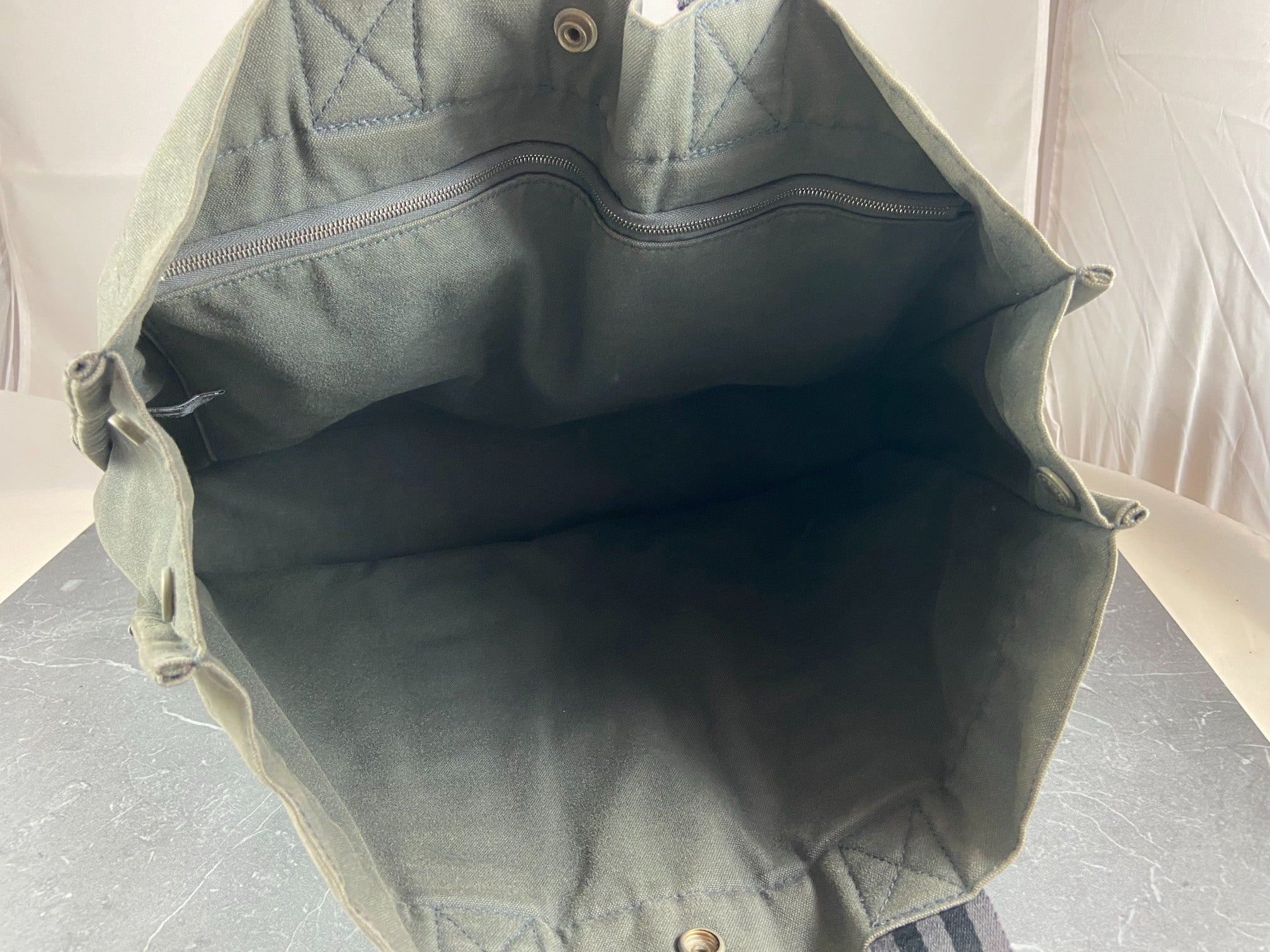 Hermès Fourre Tout MM Cotton Bag Grey