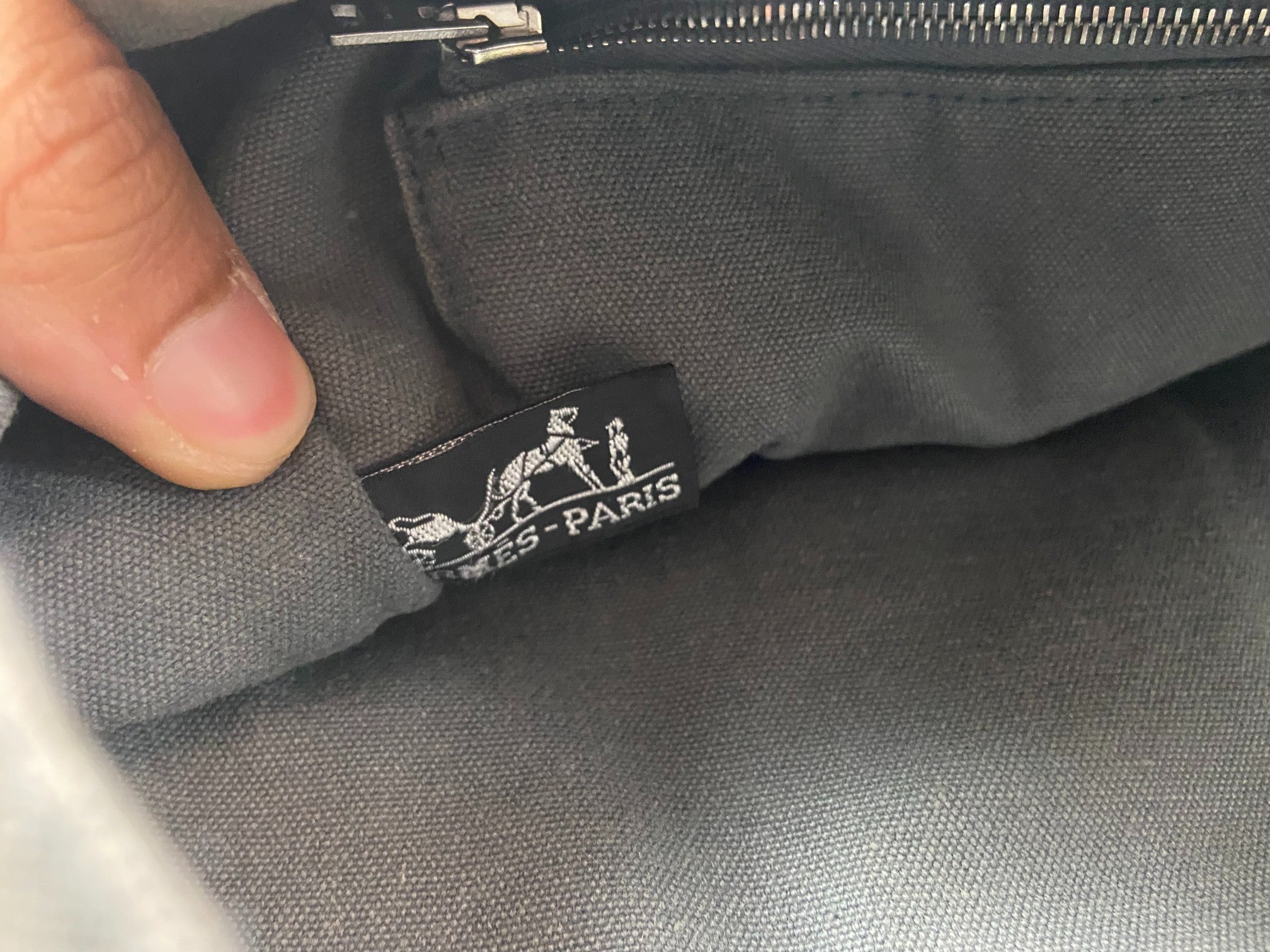 Hermès Fourre Tout MM Cotton Bag Grey