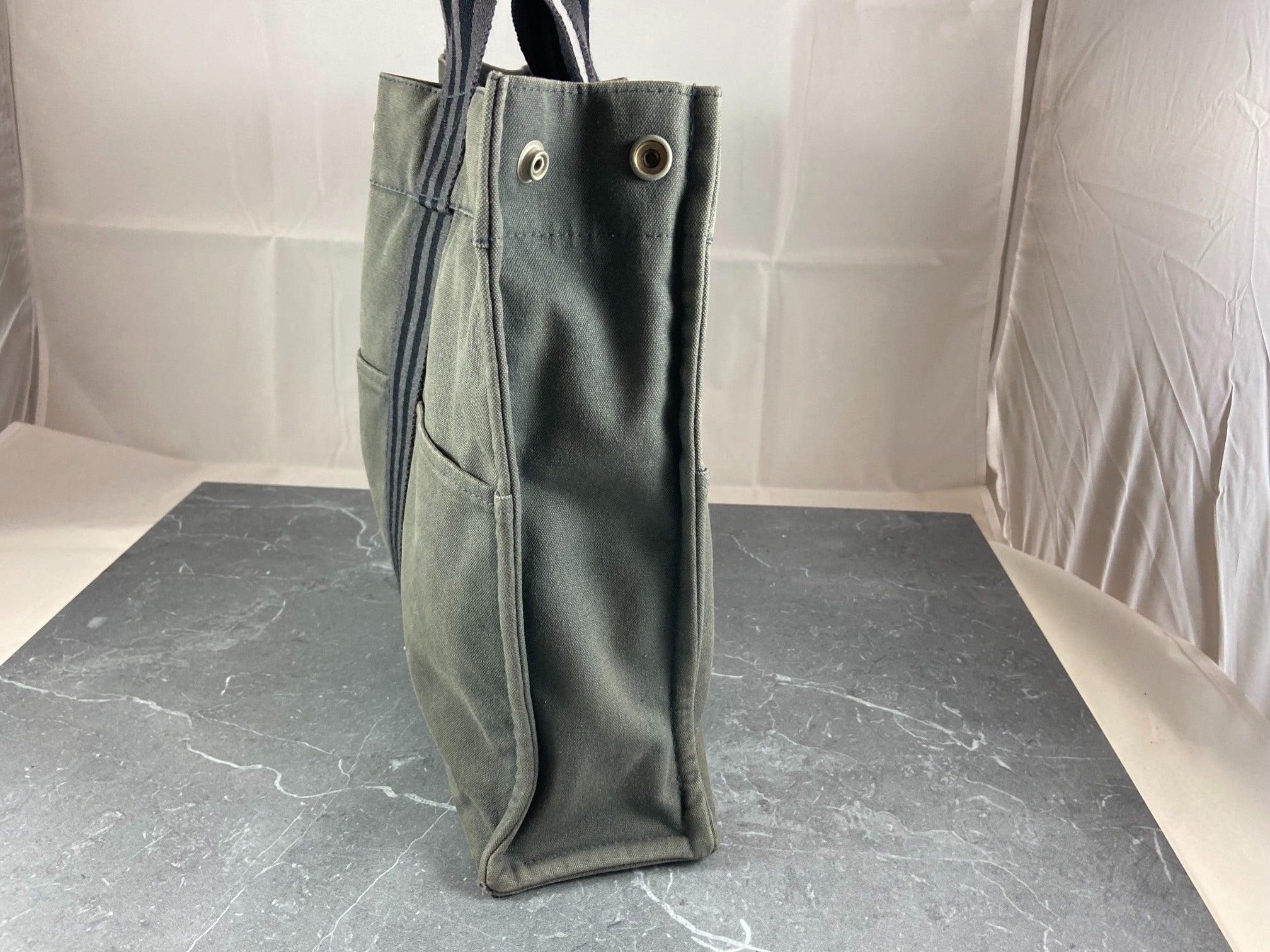 Hermès Fourre Tout MM Cotton Bag Grey