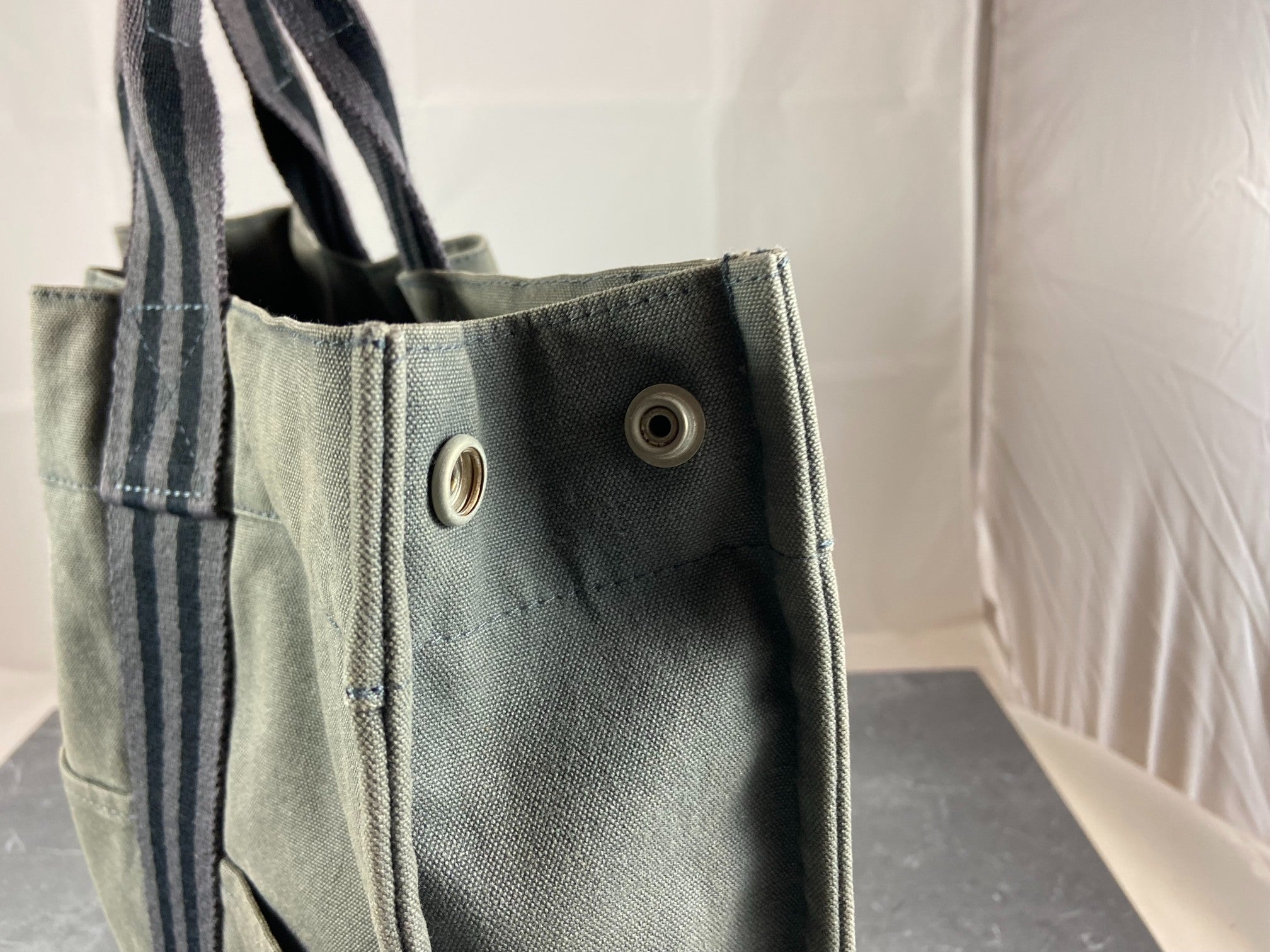 Hermès Fourre Tout MM Cotton Bag Grey