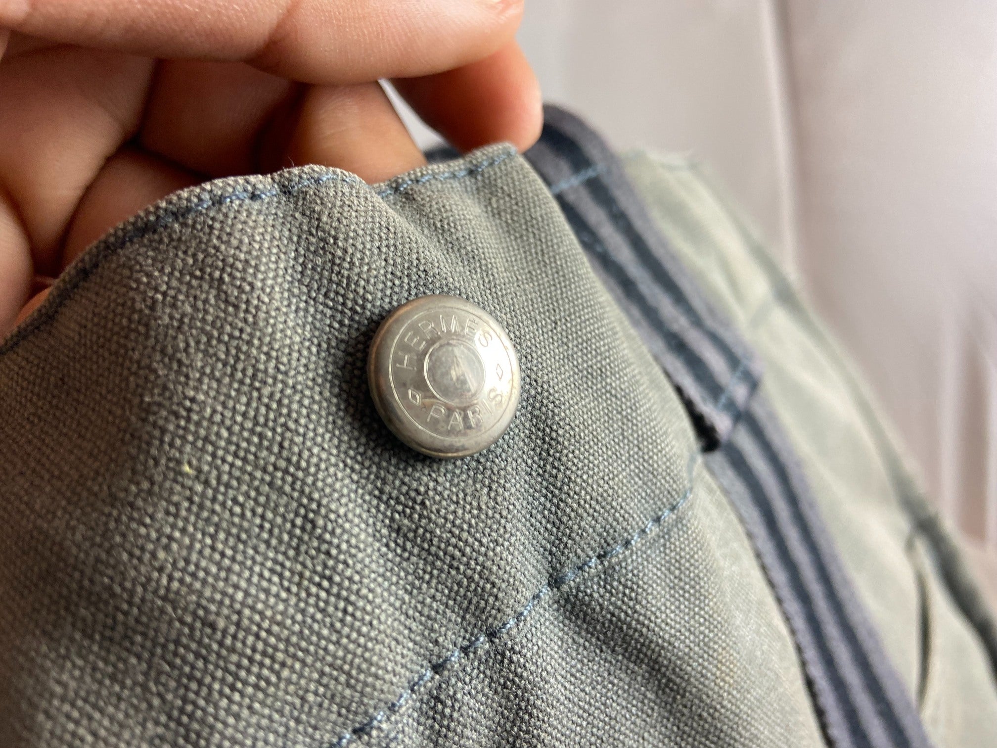 Hermès Fourre Tout MM Cotton Bag Grey