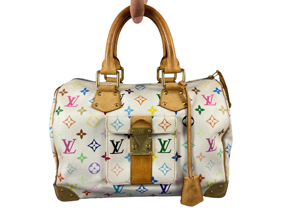 LOUIS VUITTON Monogram Murakami White Speedy 30 Hand Bag SP0013 –  LuxuryPromise