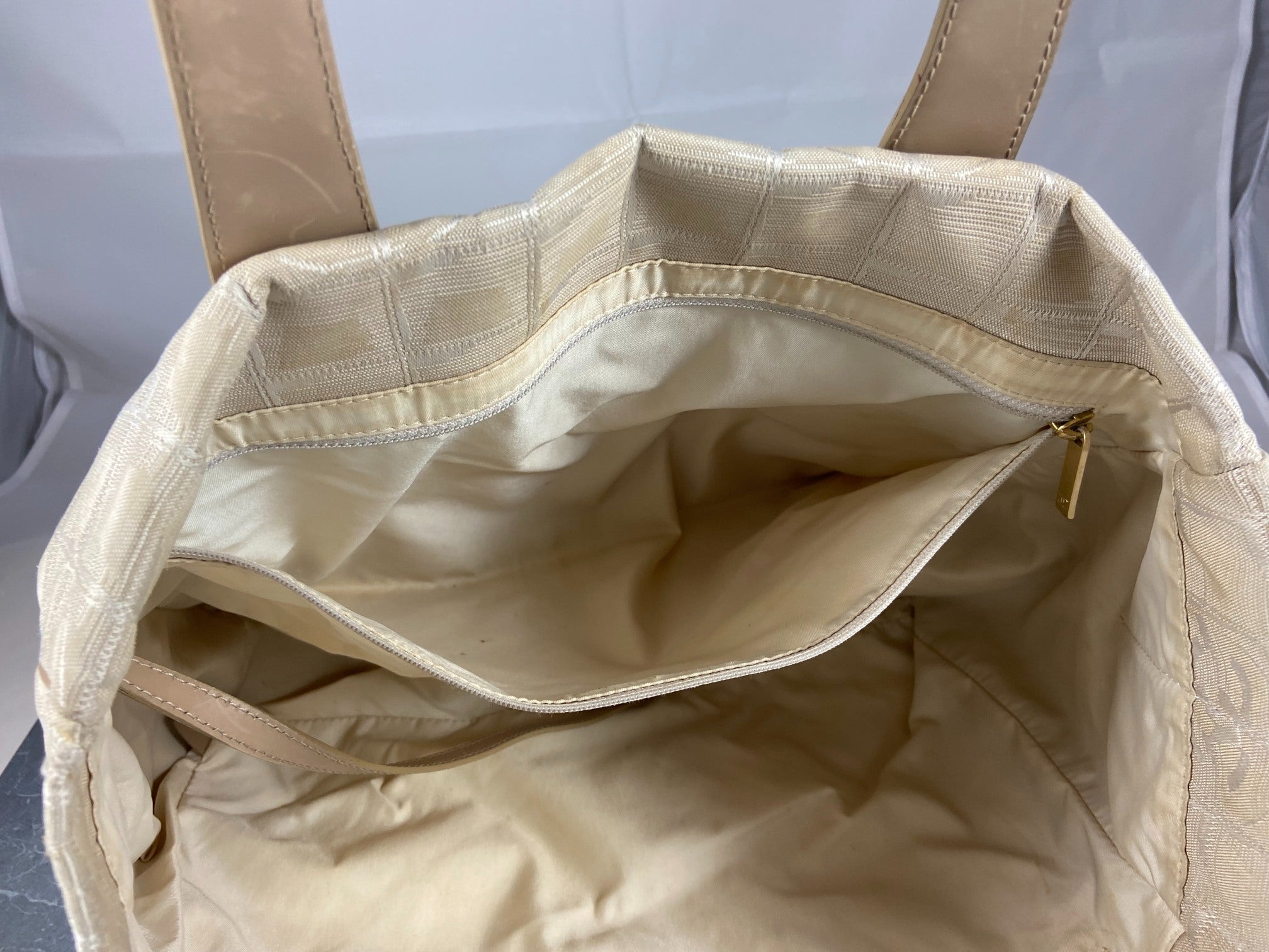 Chanel Travel Line Hand / Shoulder Bag Beige