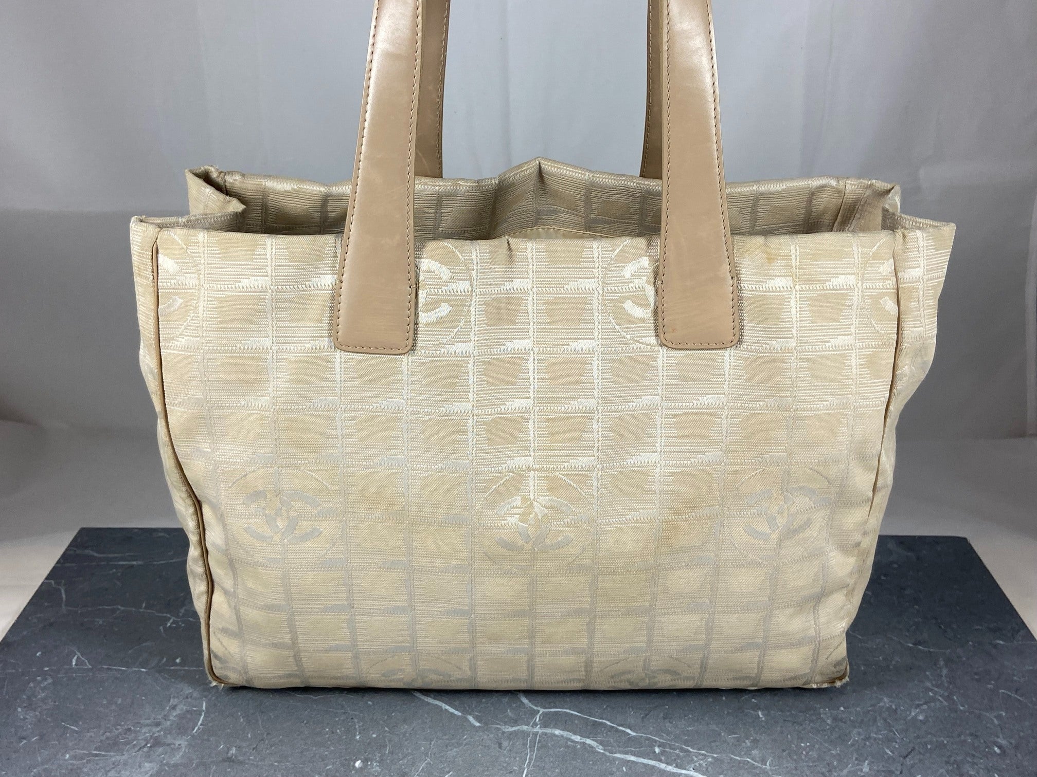 Chanel Travel Line Hand / Shoulder Bag Beige