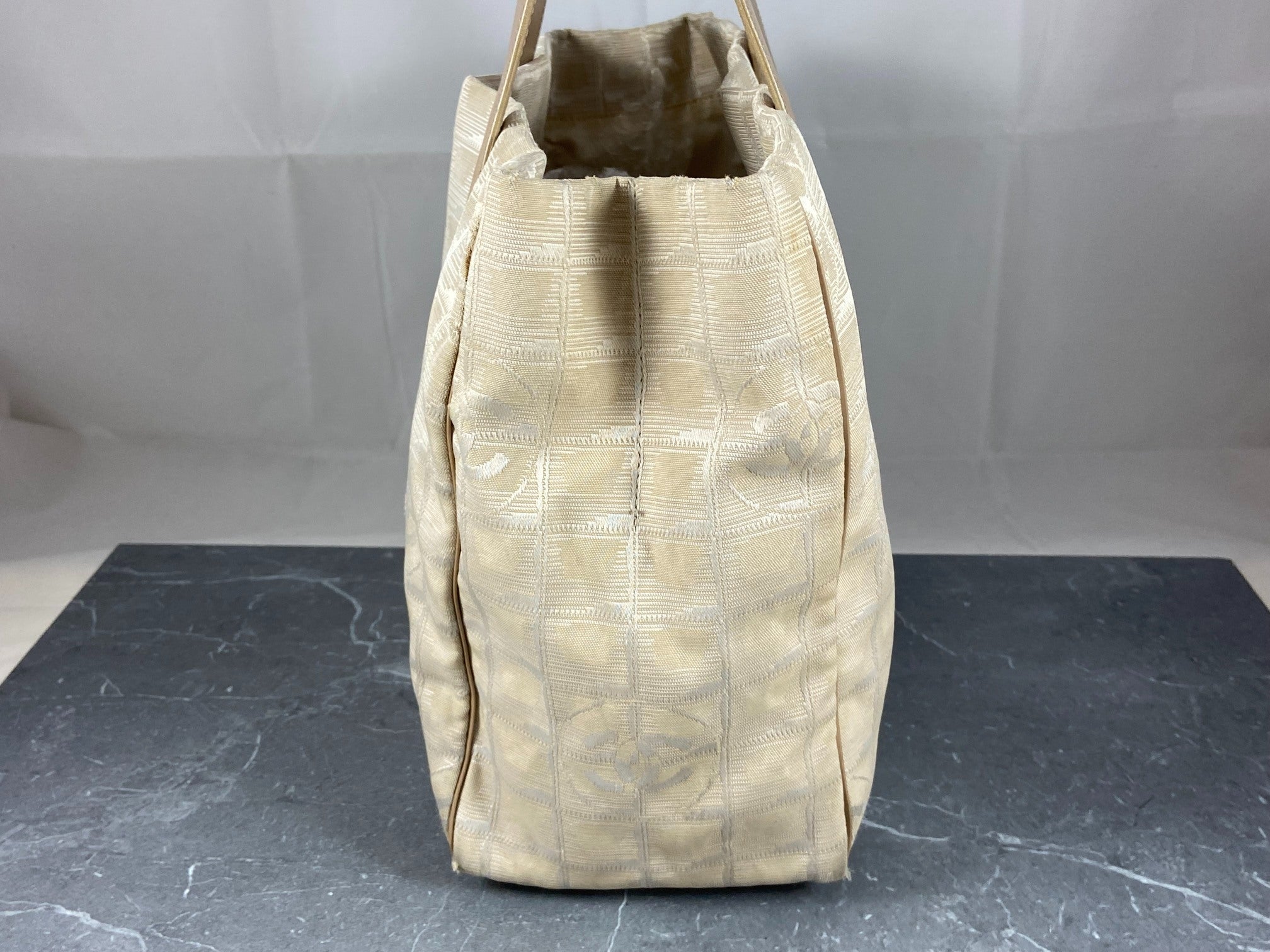 Chanel Travel Line Hand / Shoulder Bag Beige