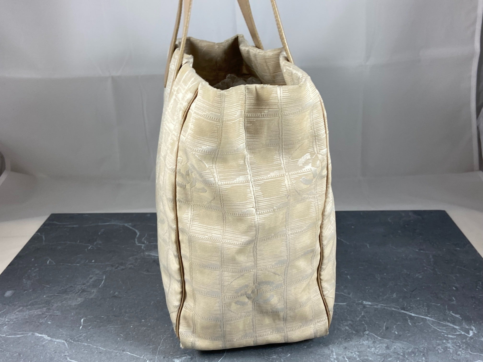 Chanel Travel Line Hand / Shoulder Bag Beige