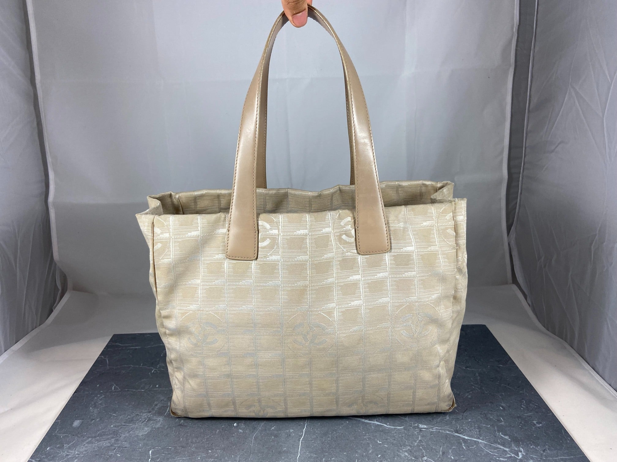 Chanel Travel Line Hand / Shoulder Bag Beige