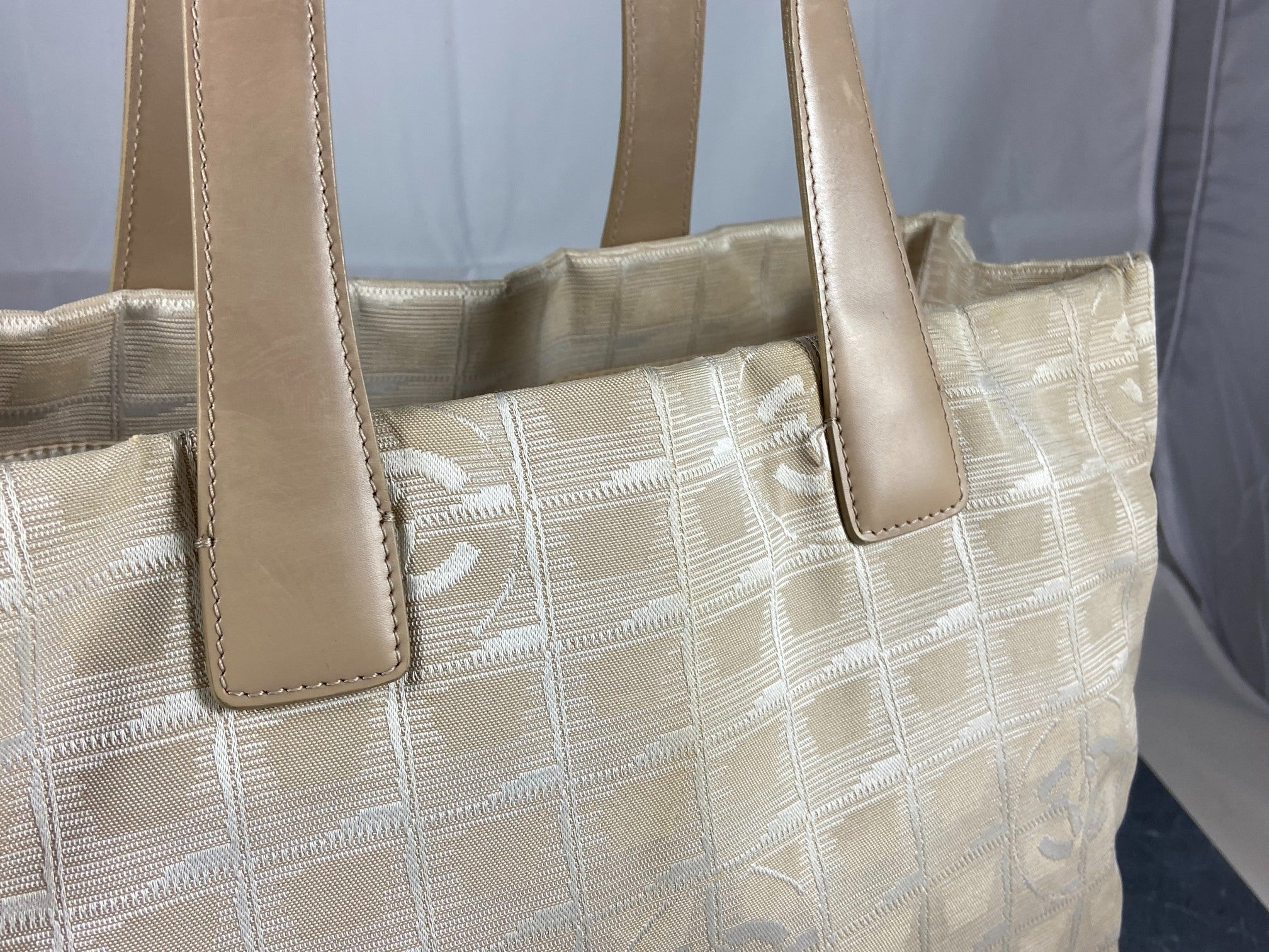 Chanel Travel Line Hand / Shoulder Bag Beige