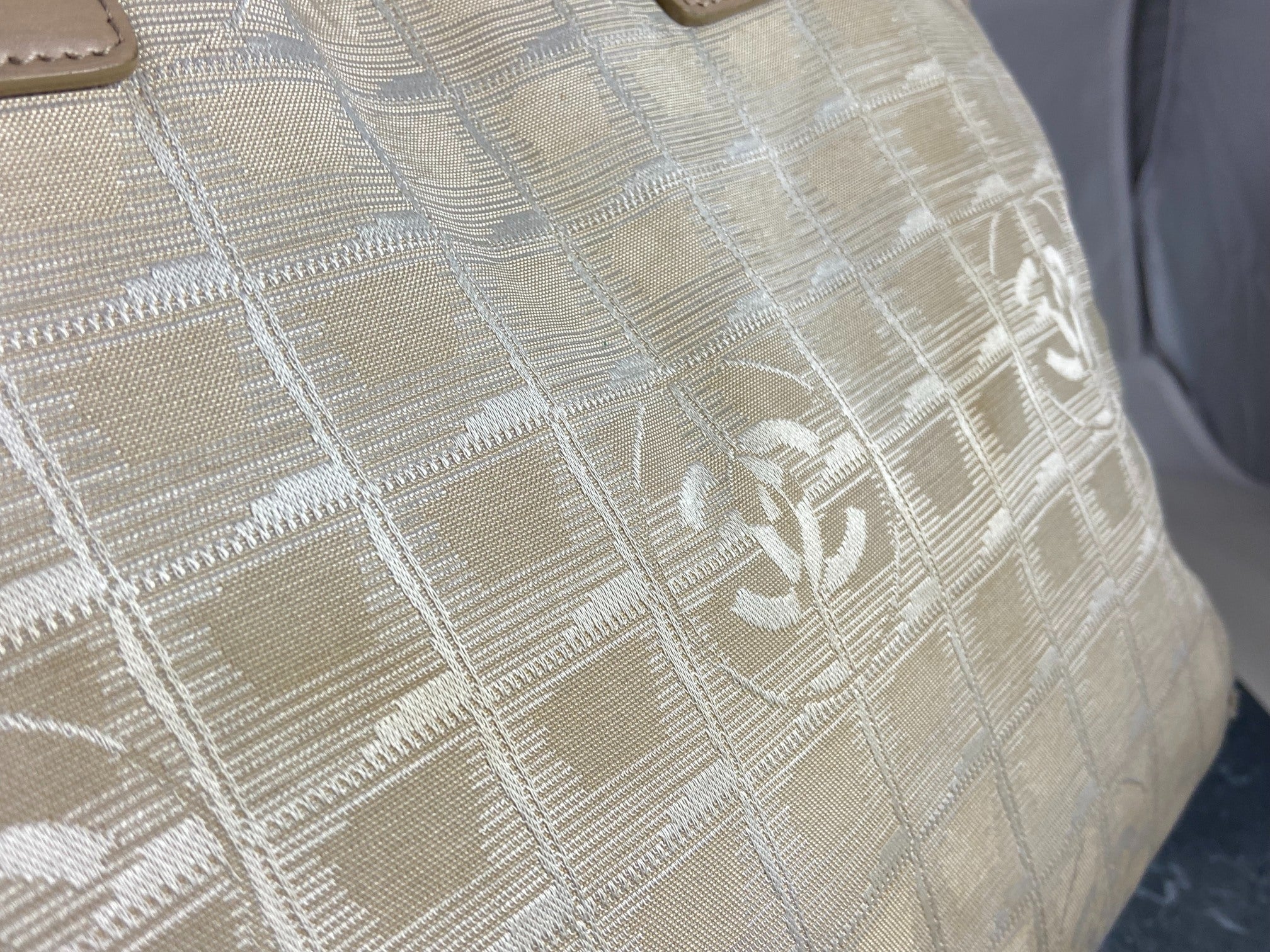 Chanel Travel Line Hand / Shoulder Bag Beige