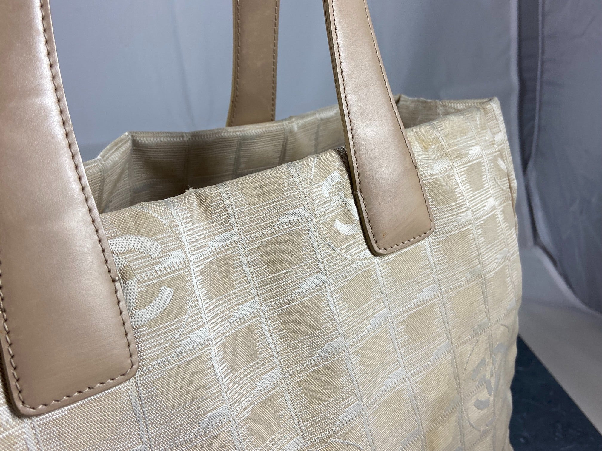 Chanel Travel Line Hand / Shoulder Bag Beige