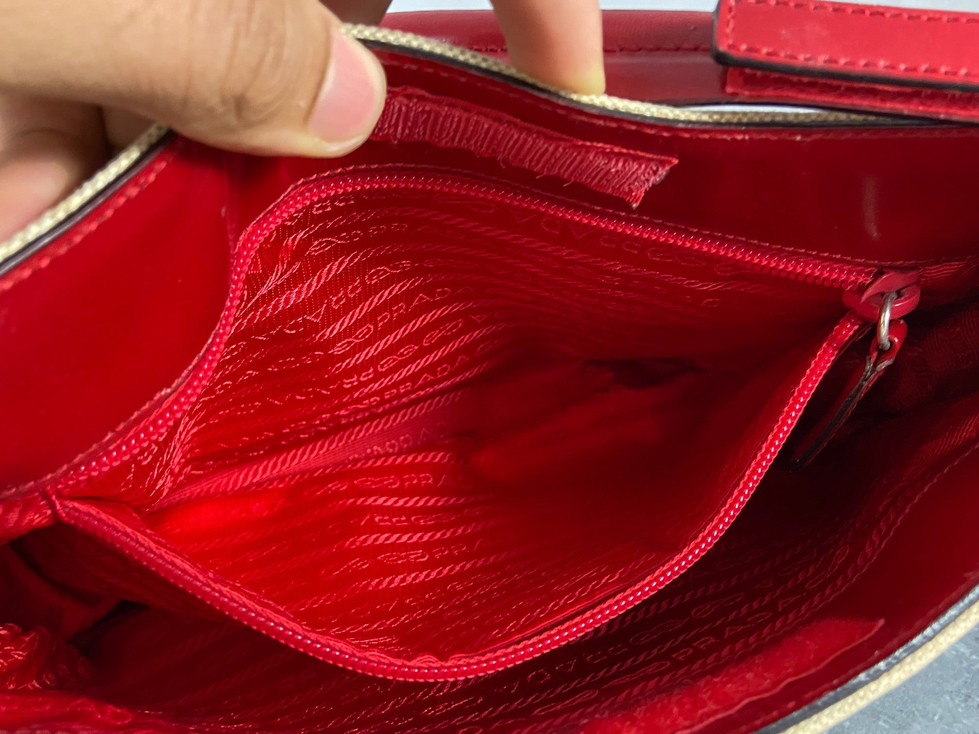 Prada Sport Hobo Bag Beige / Red